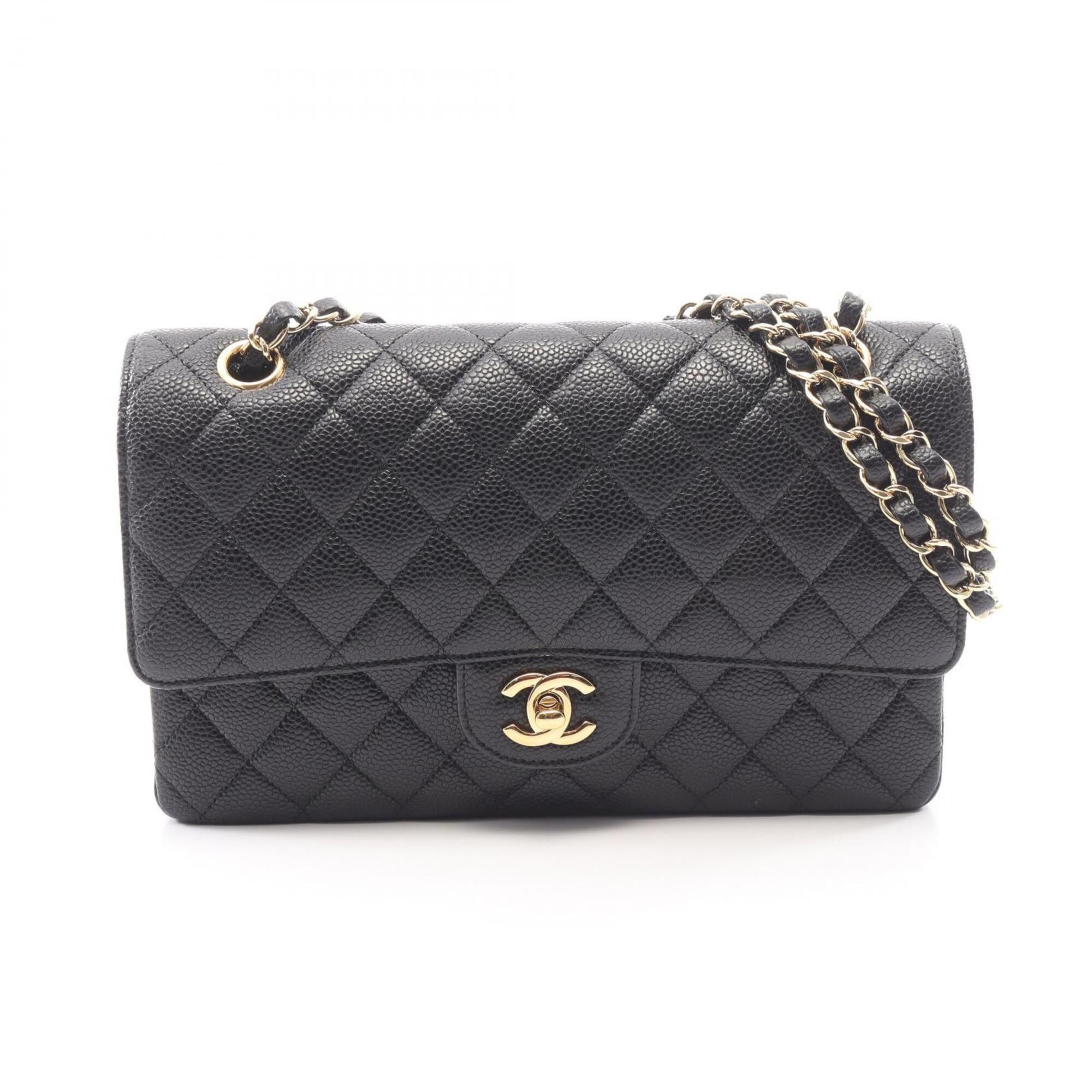 Chanel Black Grained Calfskin Handbag Shoulder Bag (Pre-Owned)