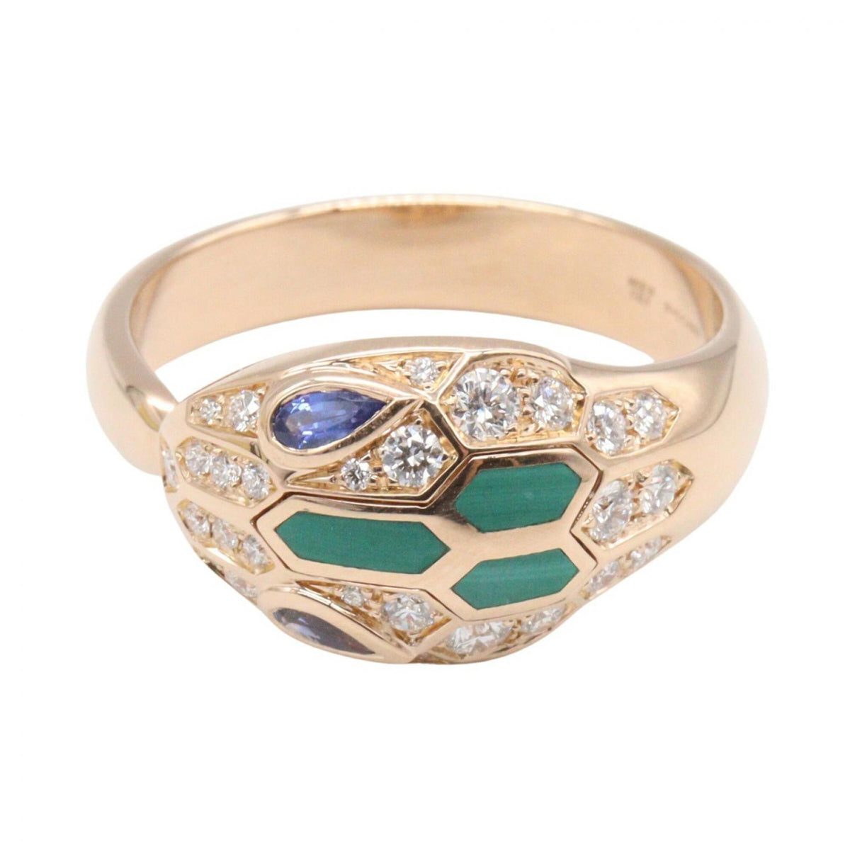 Bvlgari Gold Blue Clear Pink Gold (18K) Band Ring (Pre-Owned)