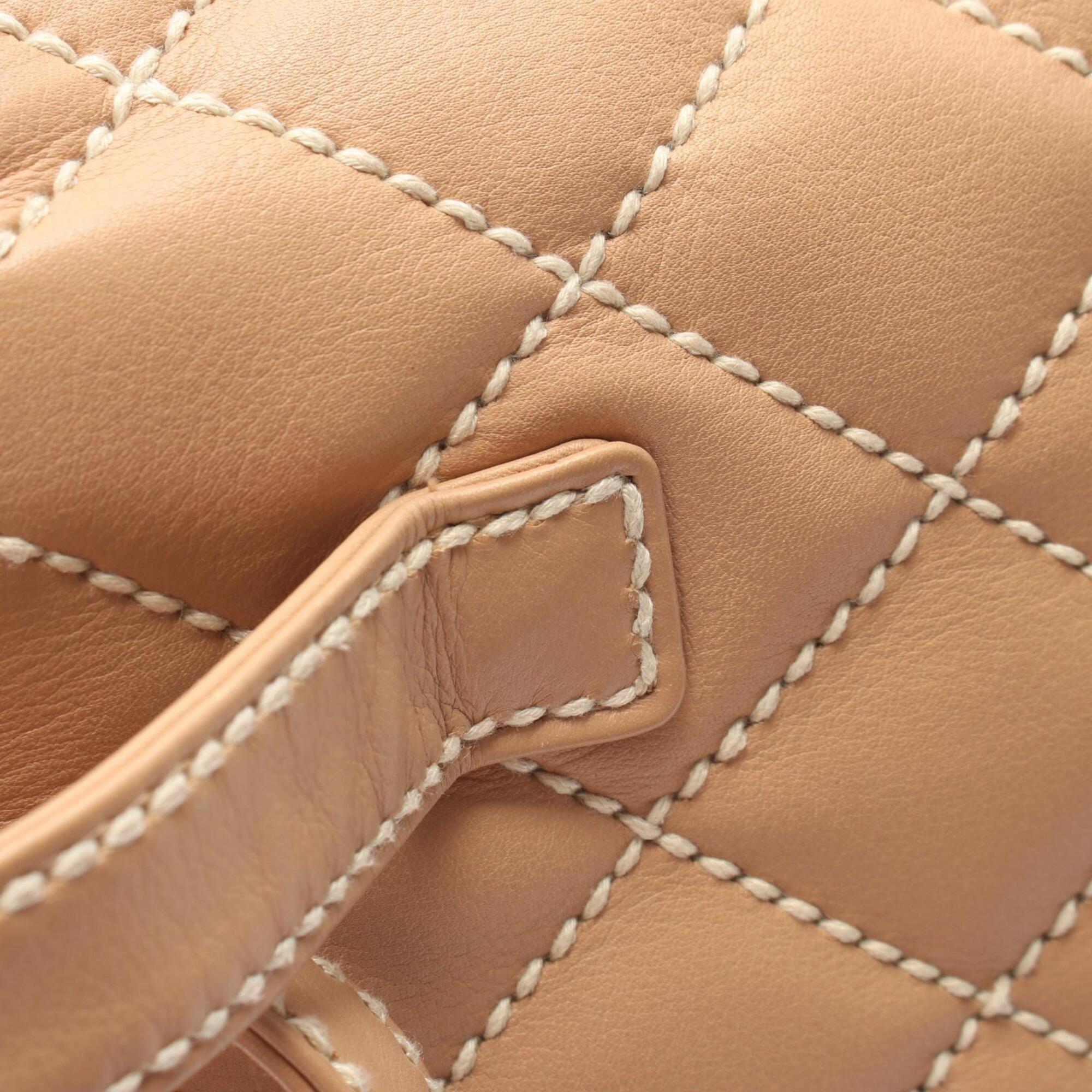Chanel Beige Leather Handbag Tote Bag (Pre-Owned)