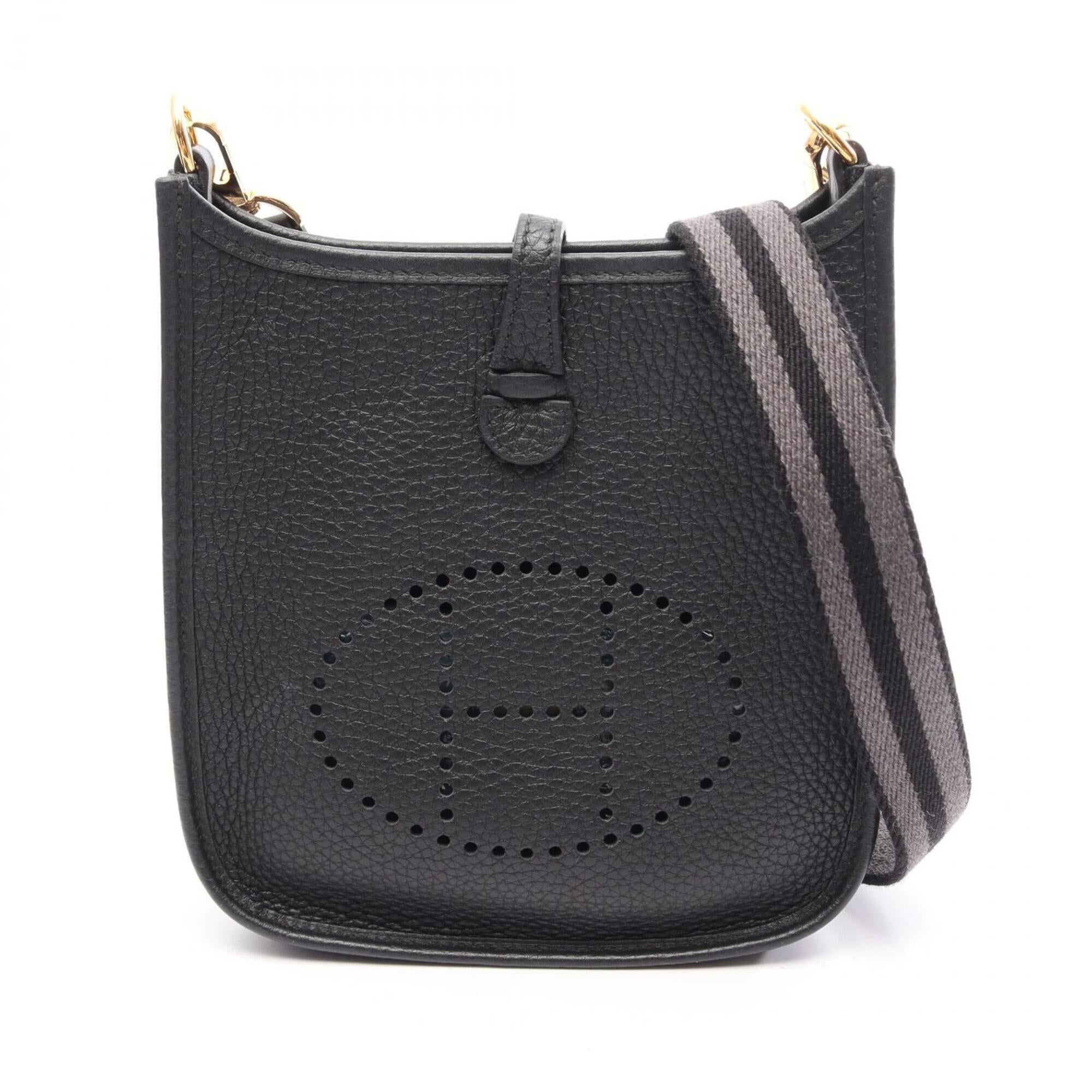 Hermes Black Taurillon Clemence Leather Shoulder Bag (Pre-Owned)