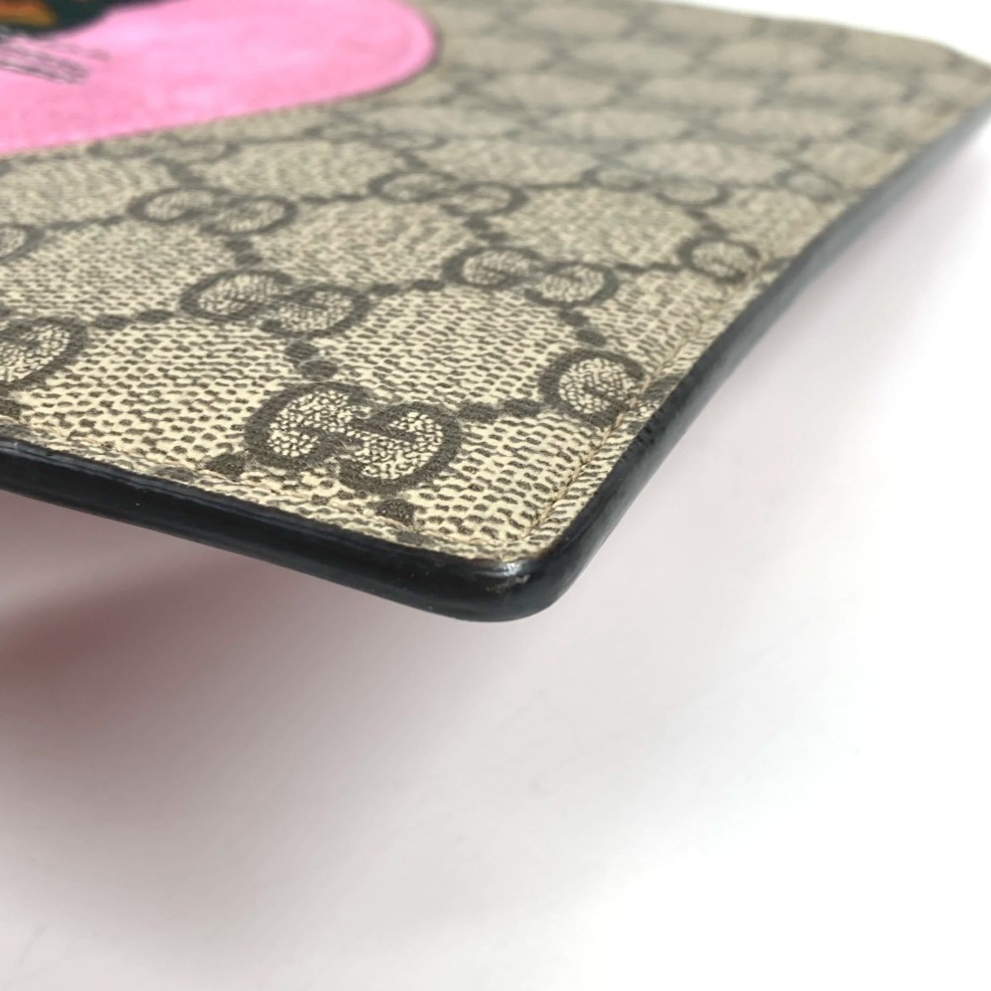 Gucci Beige Red Color Gg Supreme Clutch Bag (Pre-Owned)