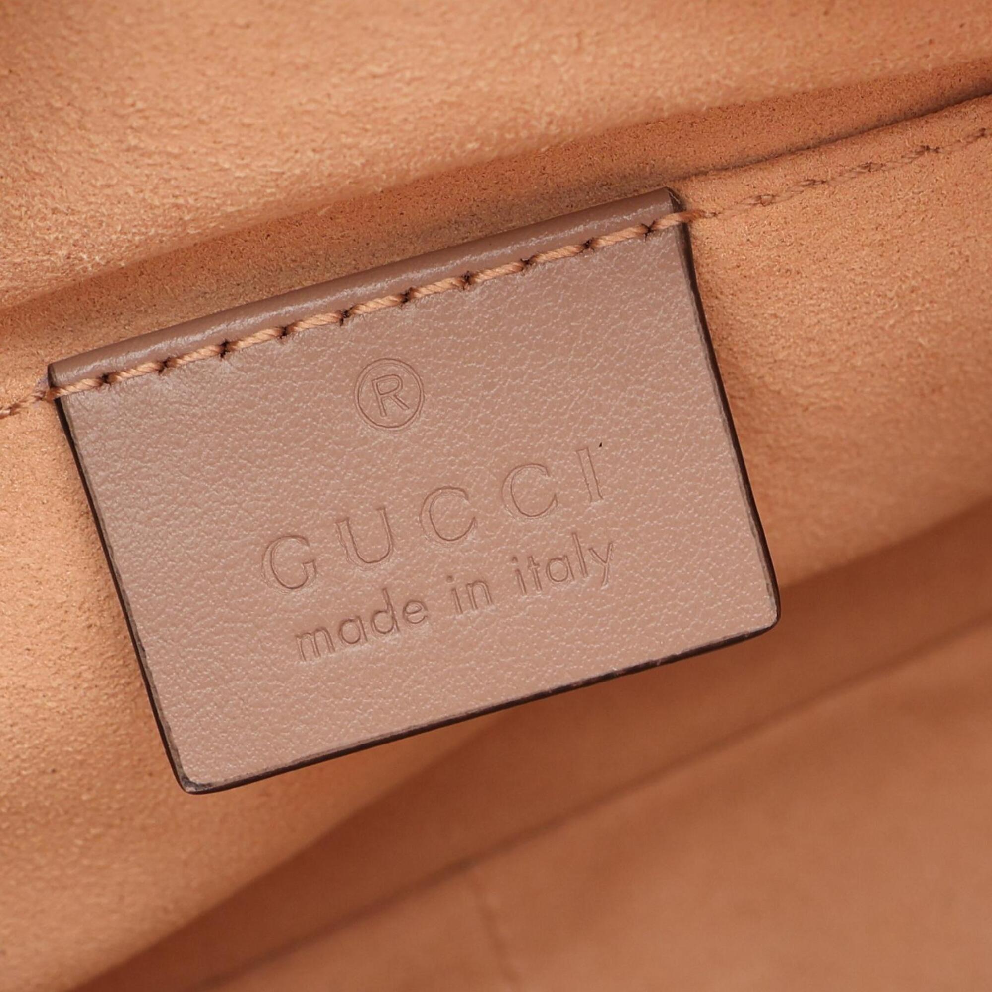 Gucci Beige Leather Handbag Shoulder Bag (Pre-Owned)