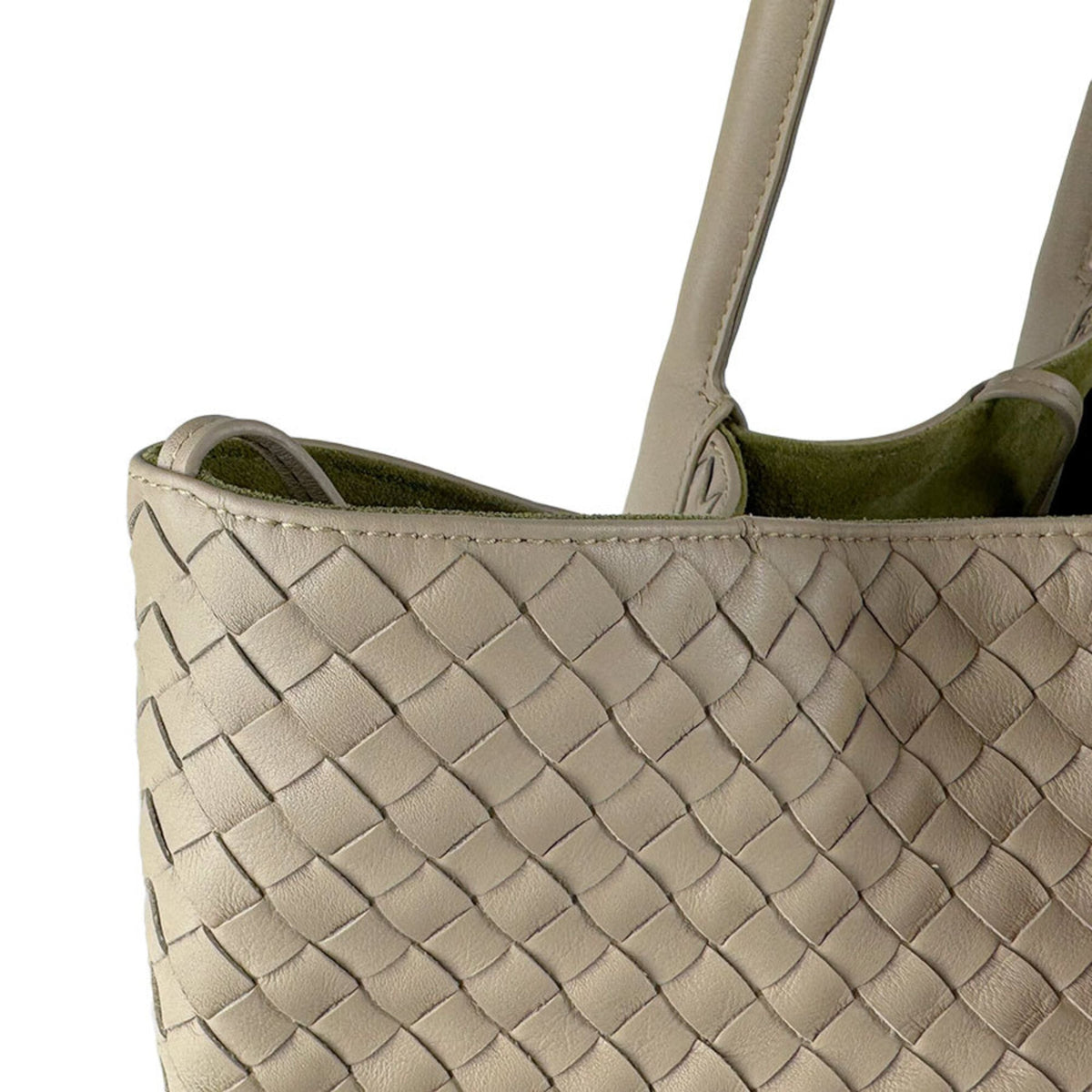 Bottega Veneta Beige Intrecciato Handbag Tote Bag (Pre-Owned)
