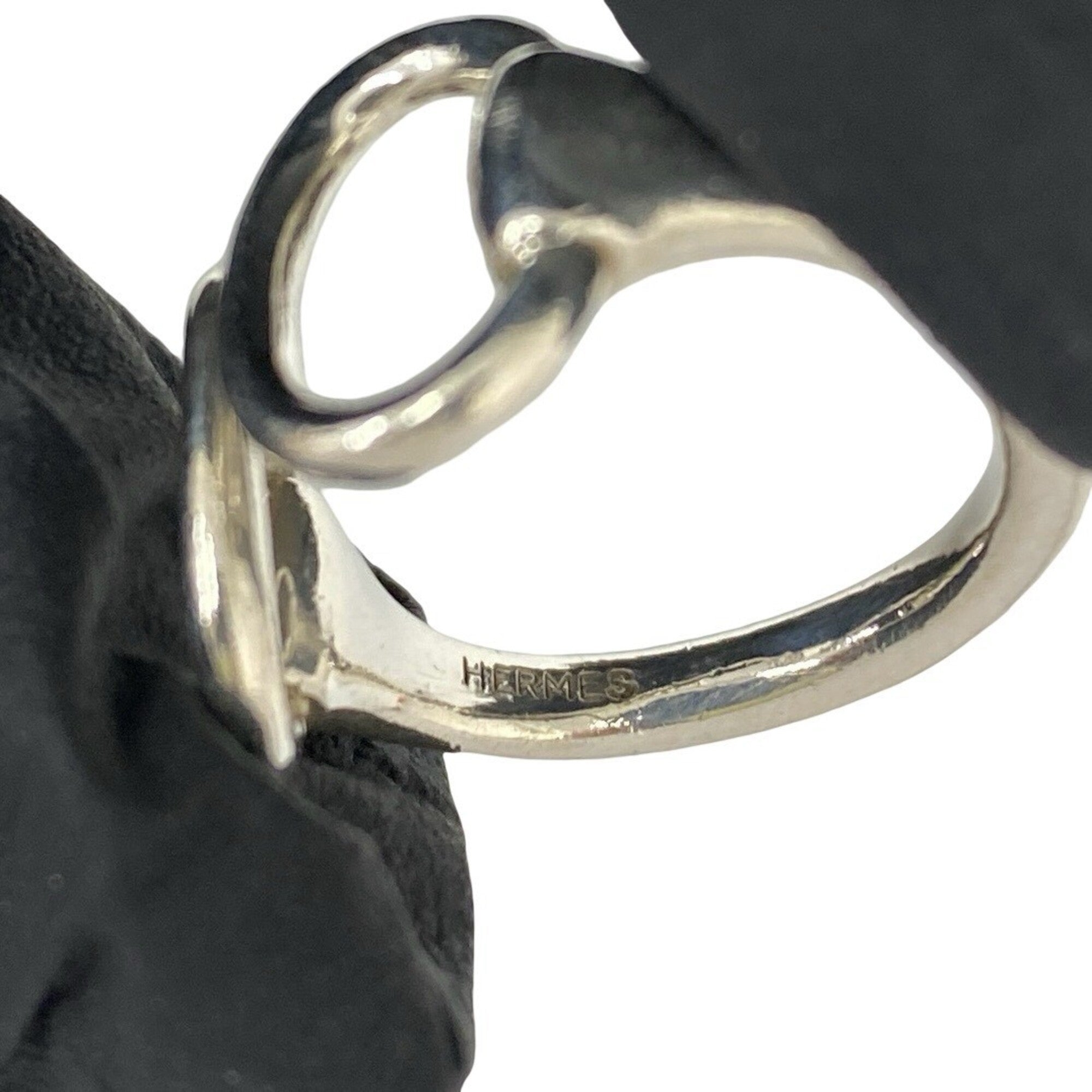 Hermes Silver Silver 925 Band Ring (Pre-Owned)