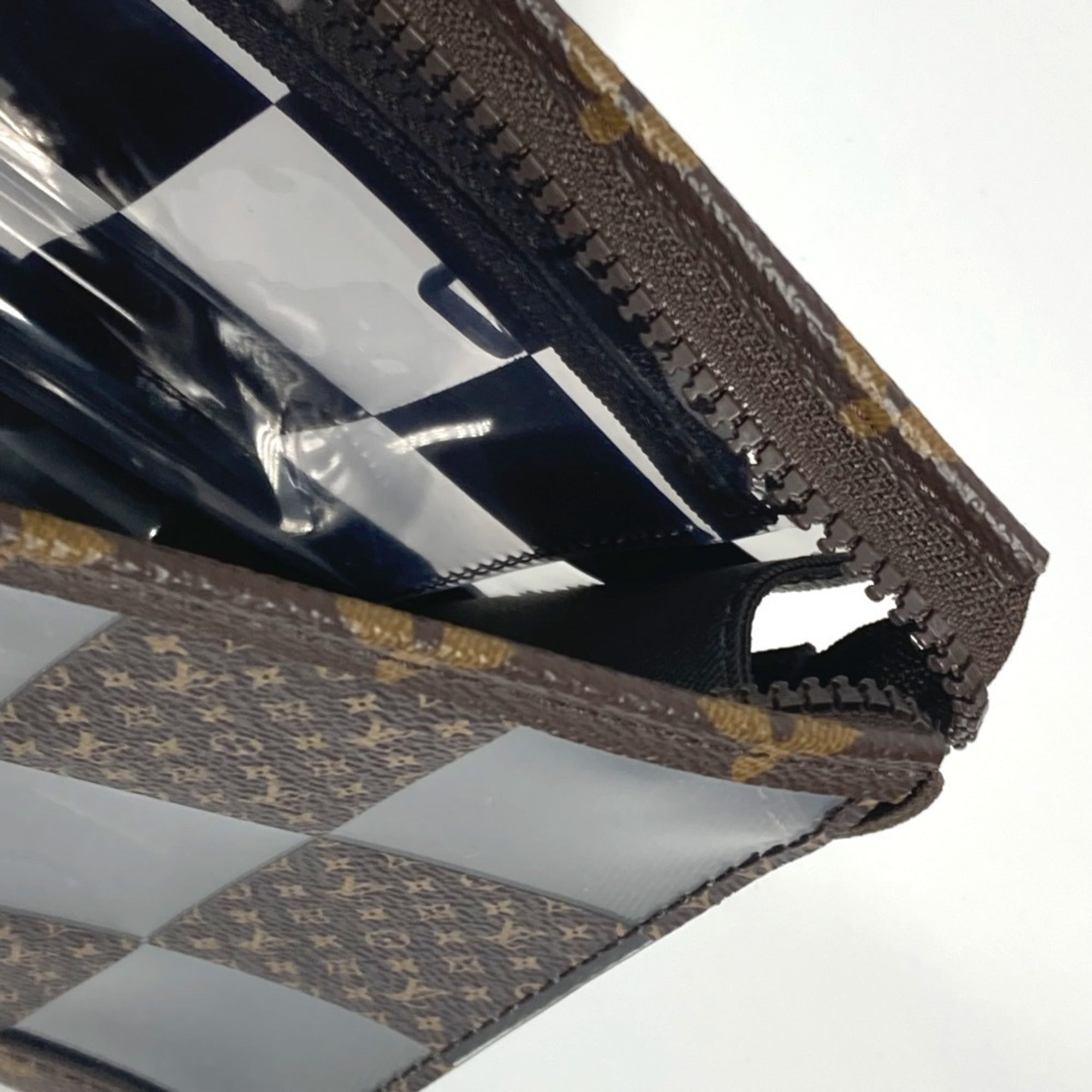 Louis Vuitton Brown Damier Canvas Monogram Monogram Vinyl Clutch Bag Pouch (Pre-Owned)
