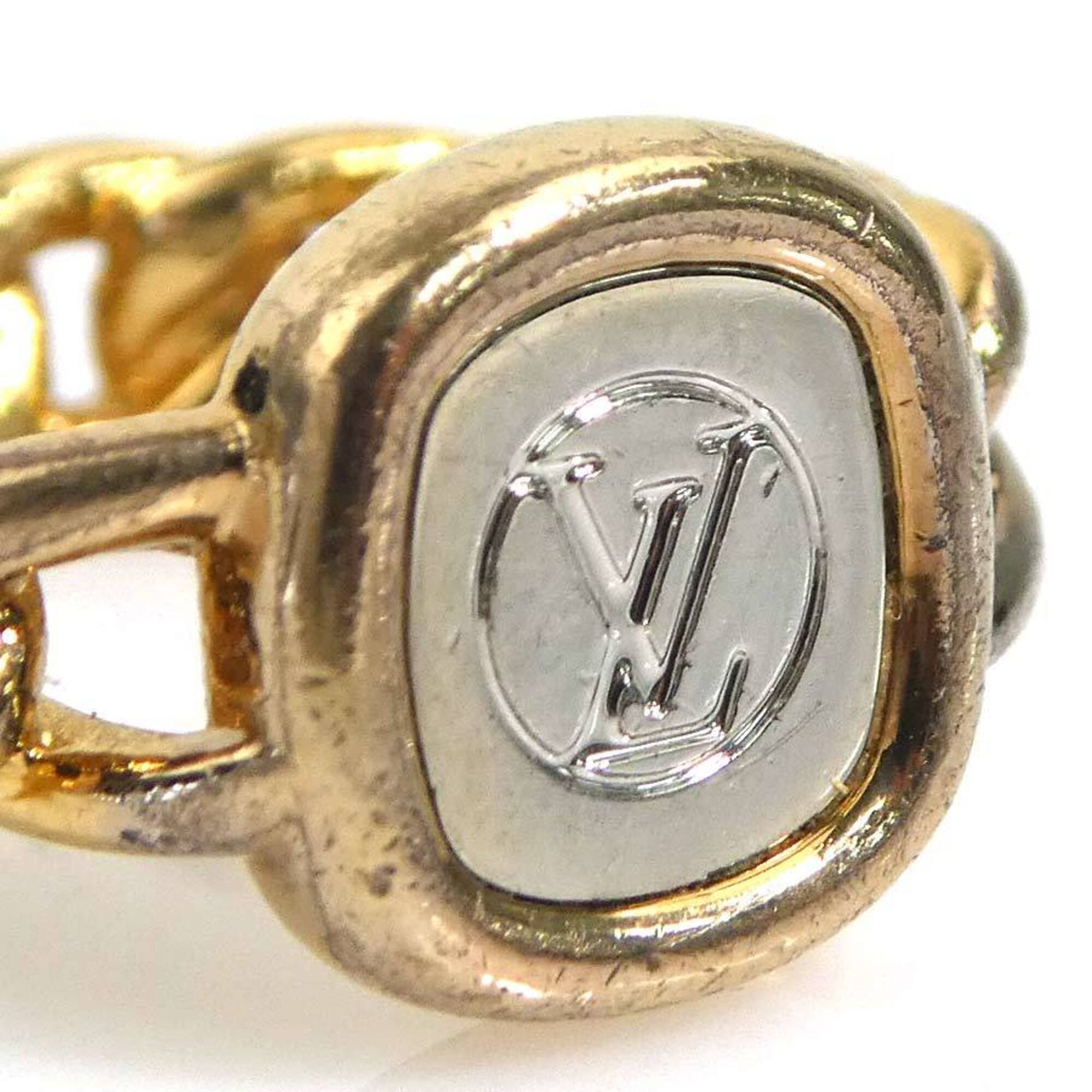 Louis Vuitton Gold Silver Metal Band Ring (Pre-Owned)