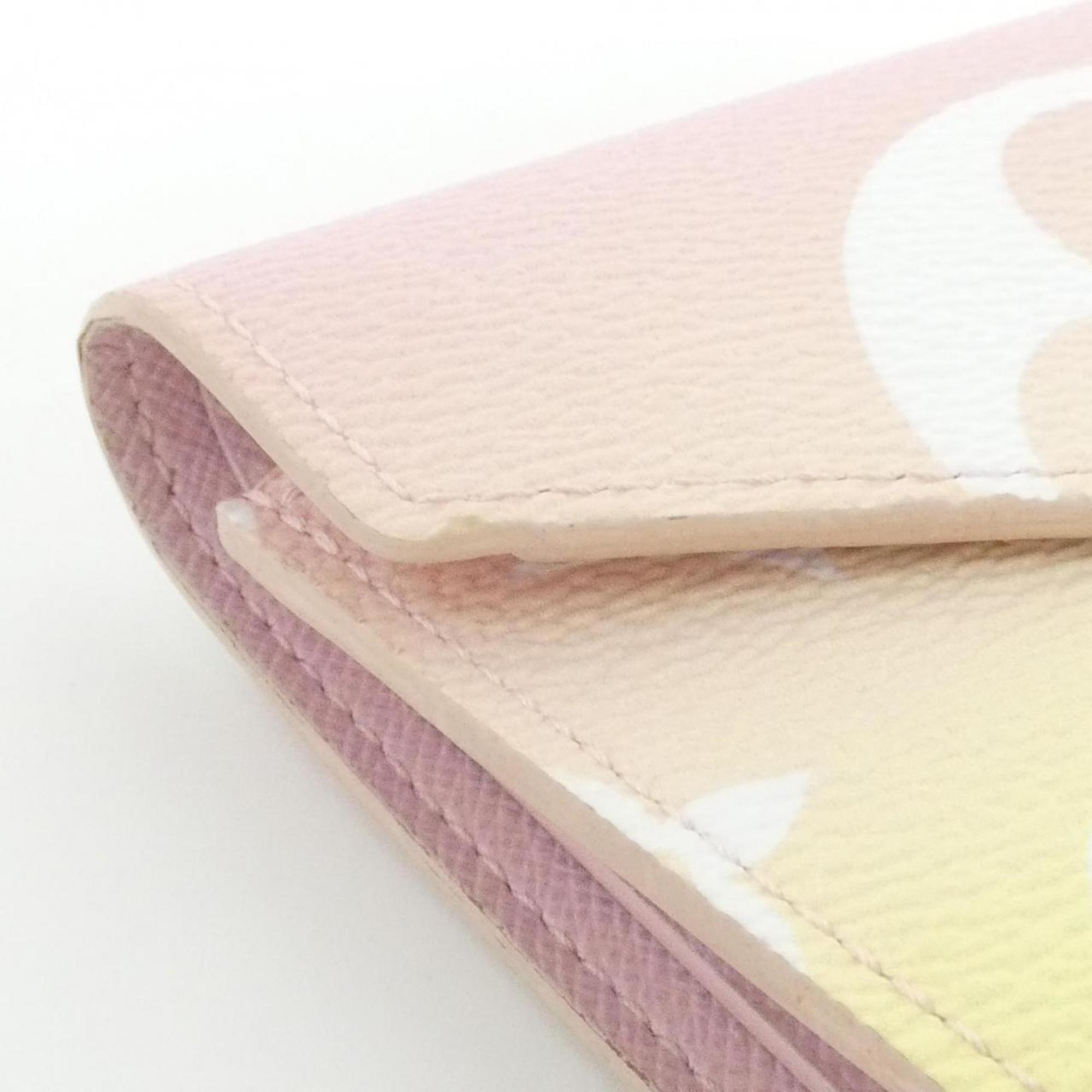 Louis Vuitton Rose Coated Canvas Wallet (Tri-Fold) (Pre-Owned)