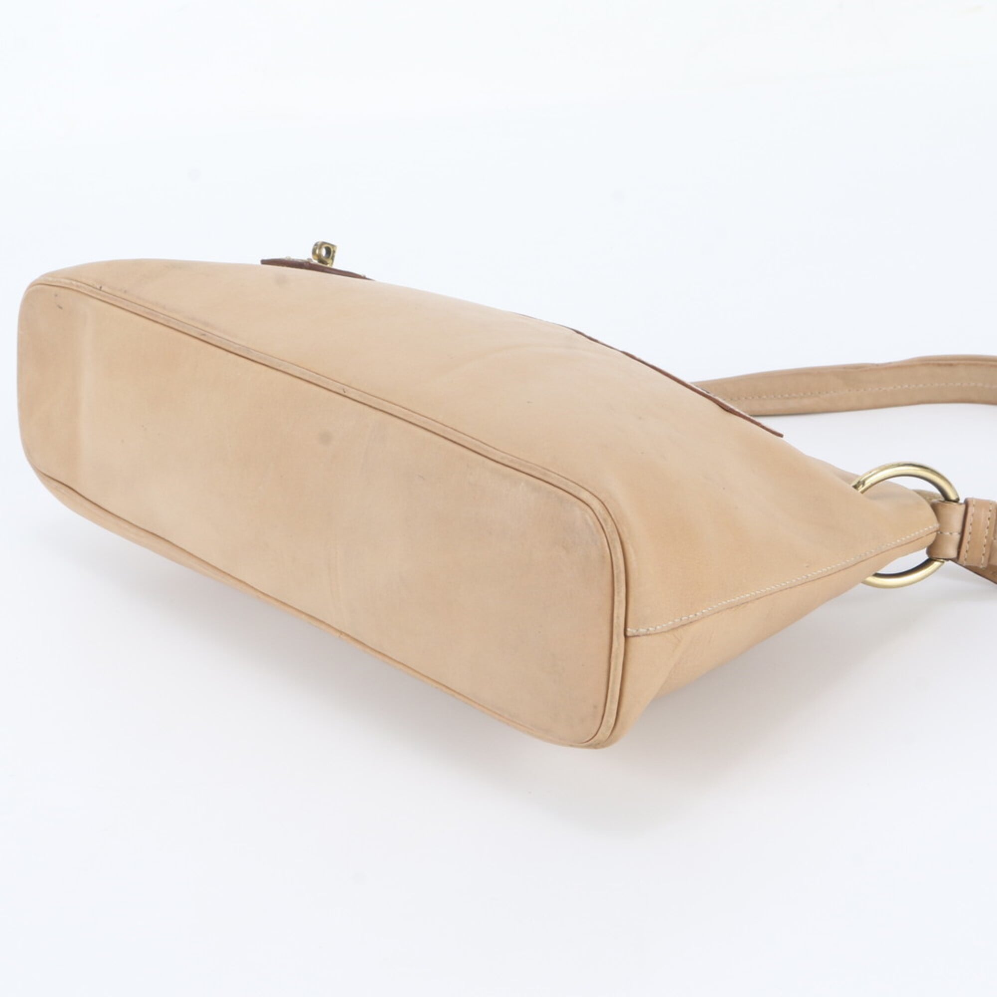 Gucci Beige Leather Handbag Shoulder Bag Tote Bag (Pre-Owned)