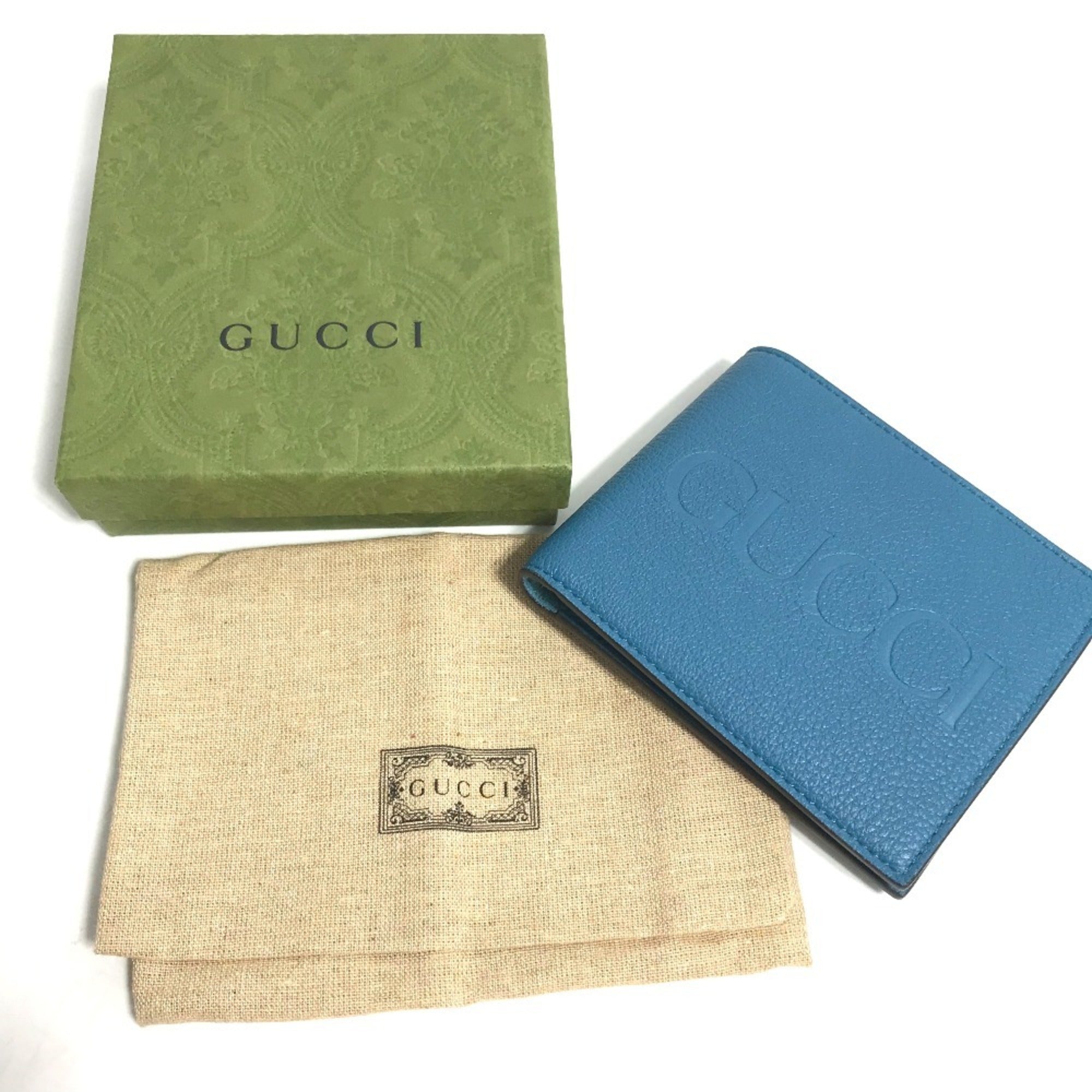 Gucci Blue Leather Wallet (Bi-Fold) (Pre-Owned)
