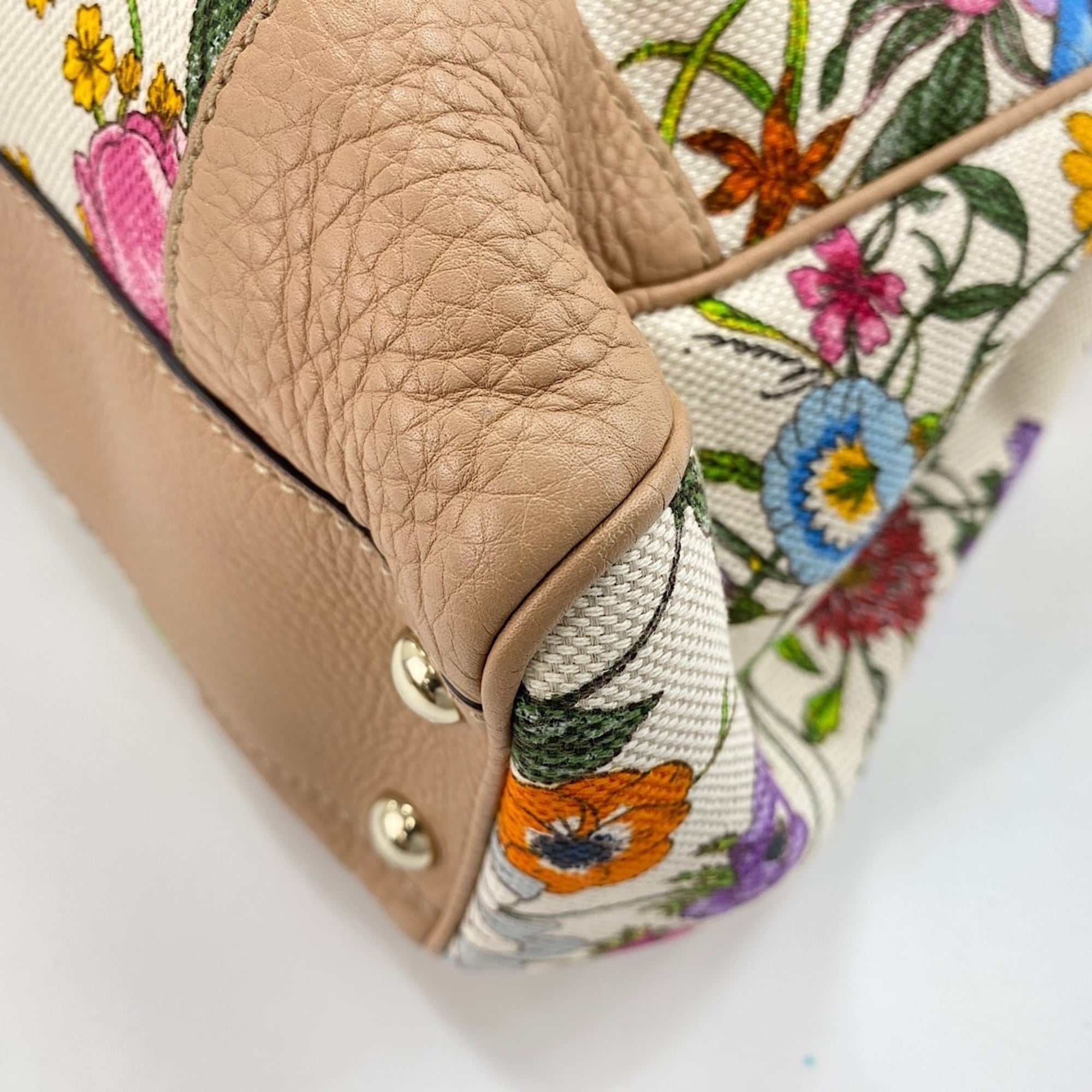 Gucci Multi-Color Canvas Bamboo Handbag (Pre-Owned)