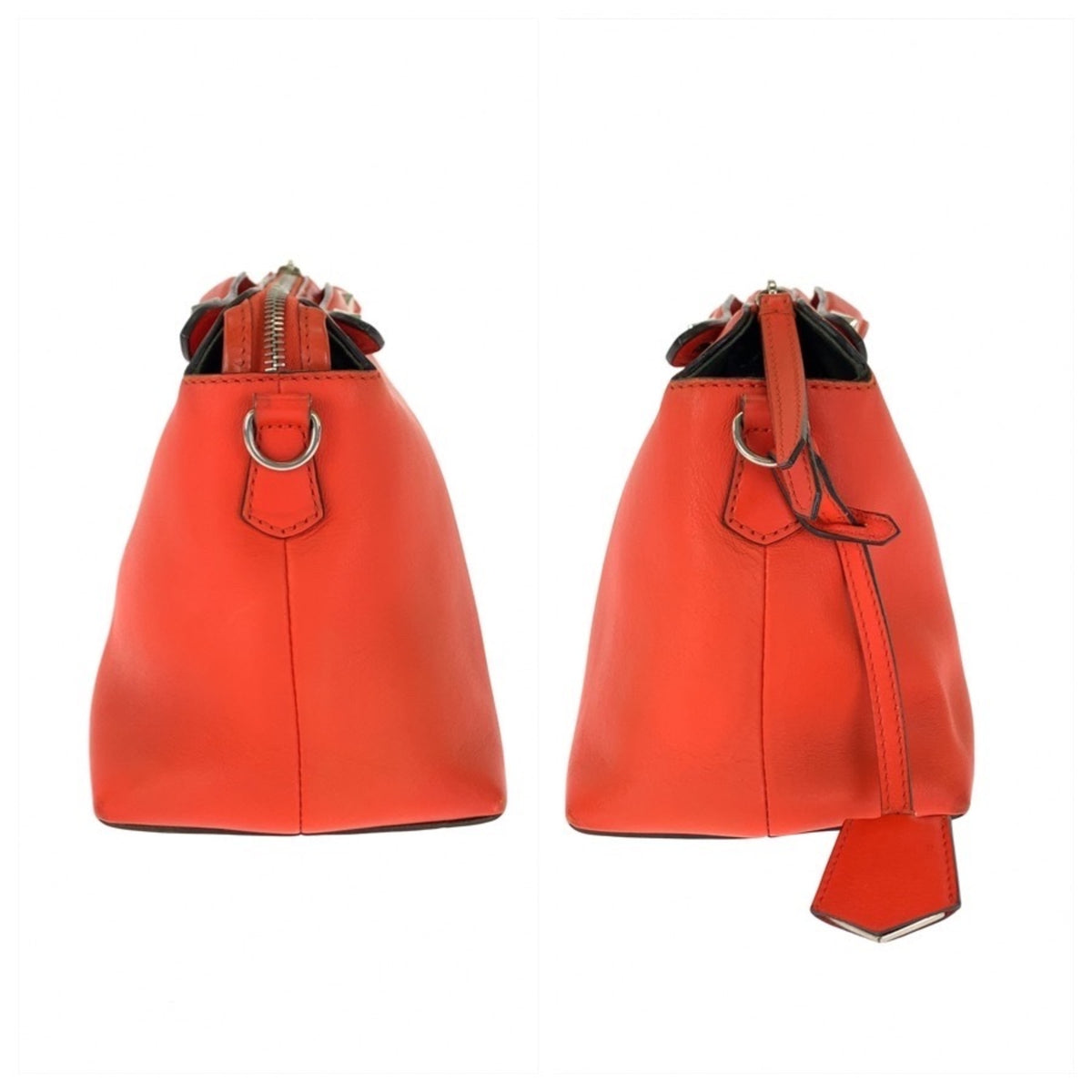 Fendi Orange Leather Handbag Shoulder Bag (Pre-Owned)