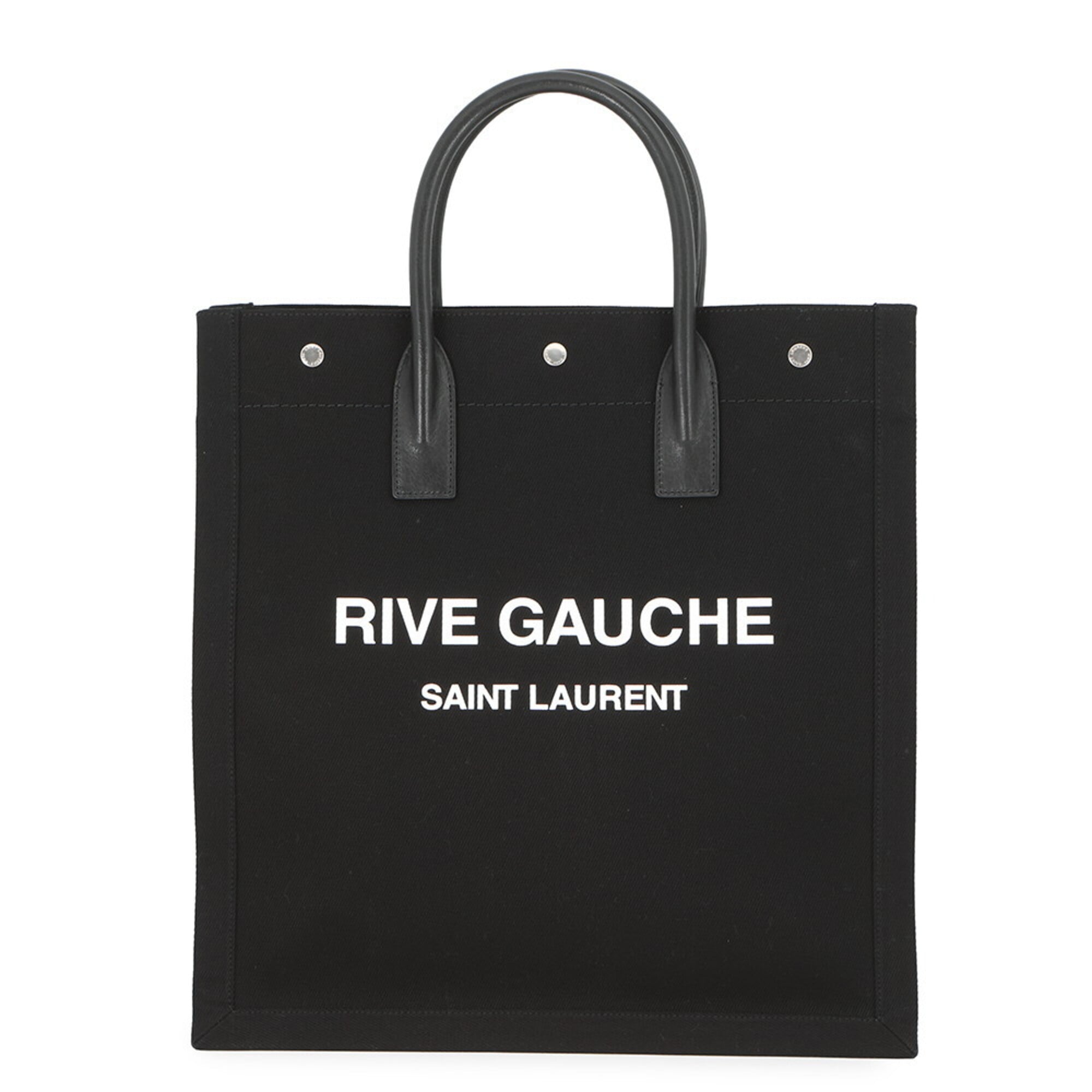 Yves Saint Laurent Black Canvas Handbag Tote Bag (Pre-Owned)