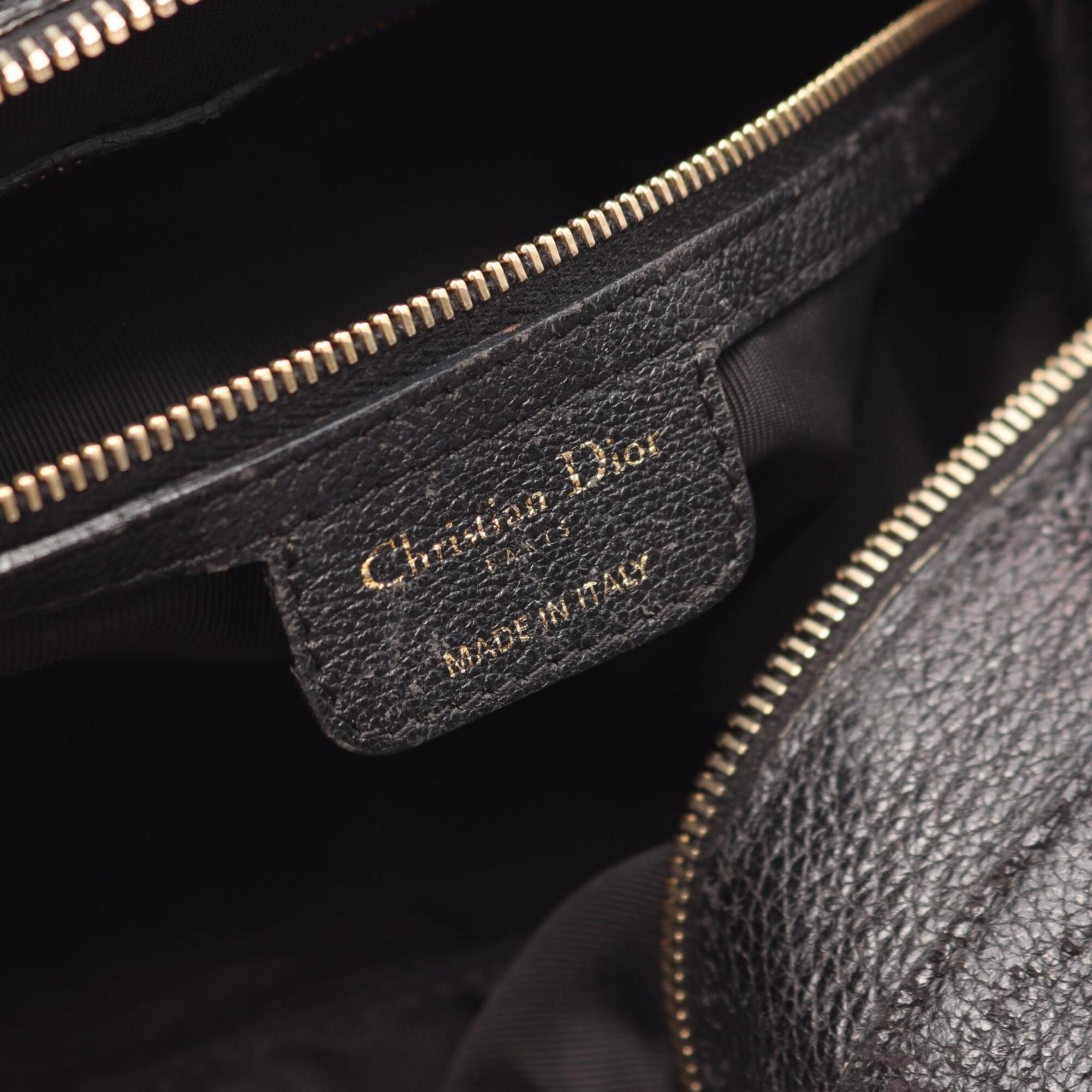 Christian Dior Black Leather Tote Bag (Pre-Owned)