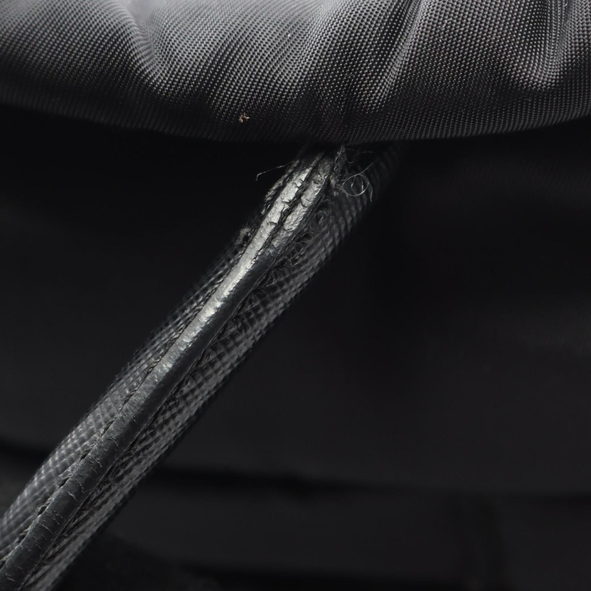 Prada Black Nylon Leather Tote Bag (Pre-Owned)