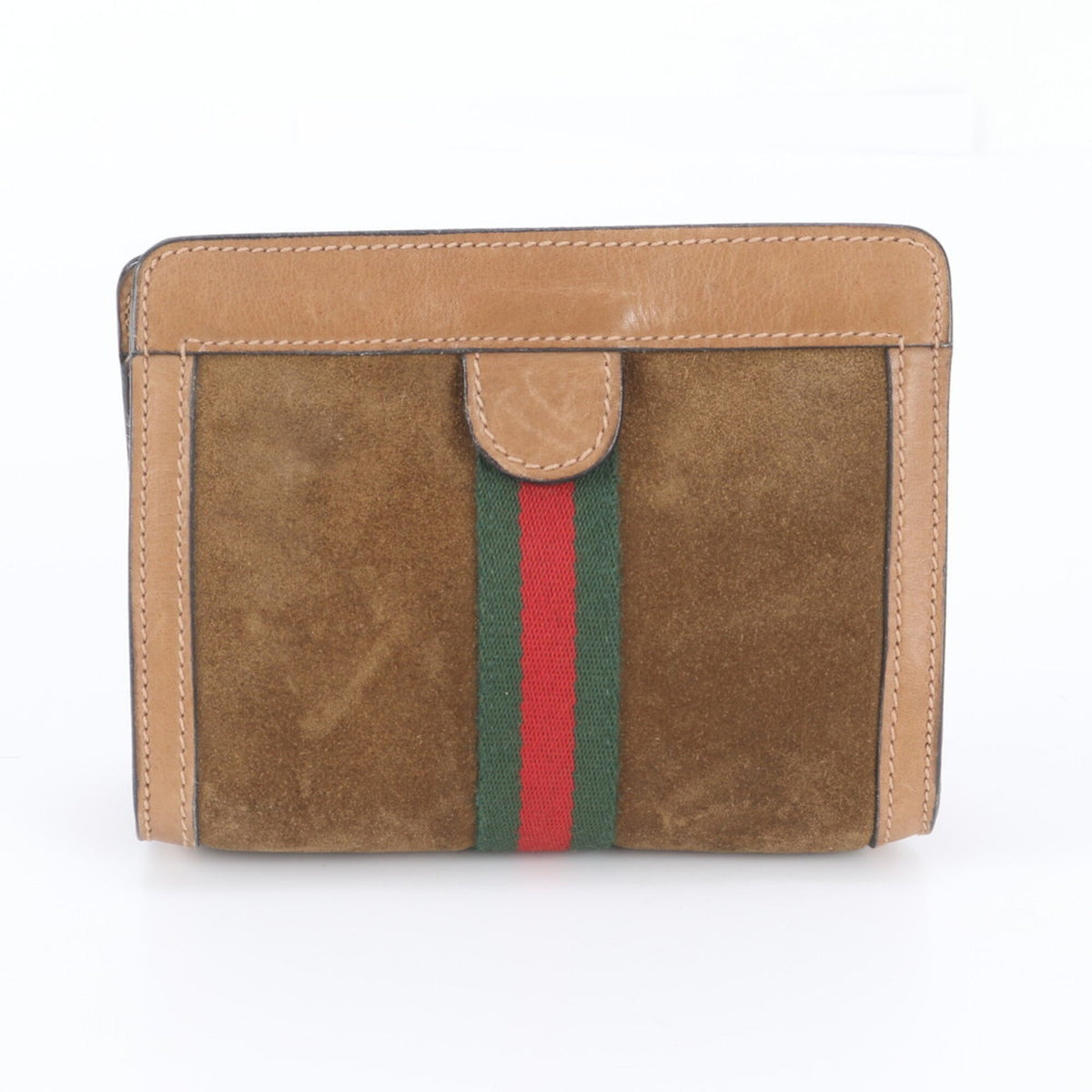Gucci Brown Leather Clutch Bag Pouch (Pre-Owned)
