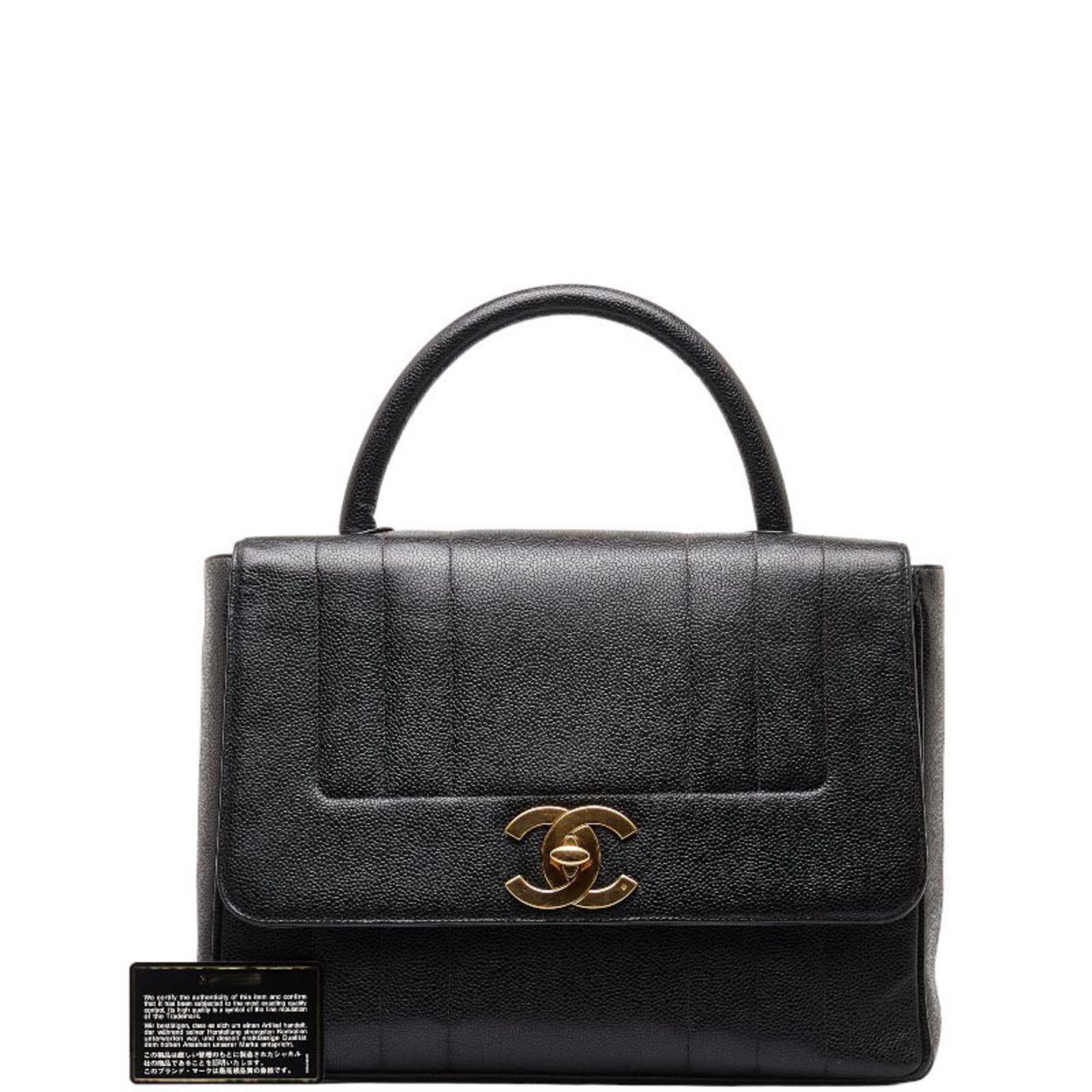 Chanel Black Caviar Leather Handbag (Pre-Owned)