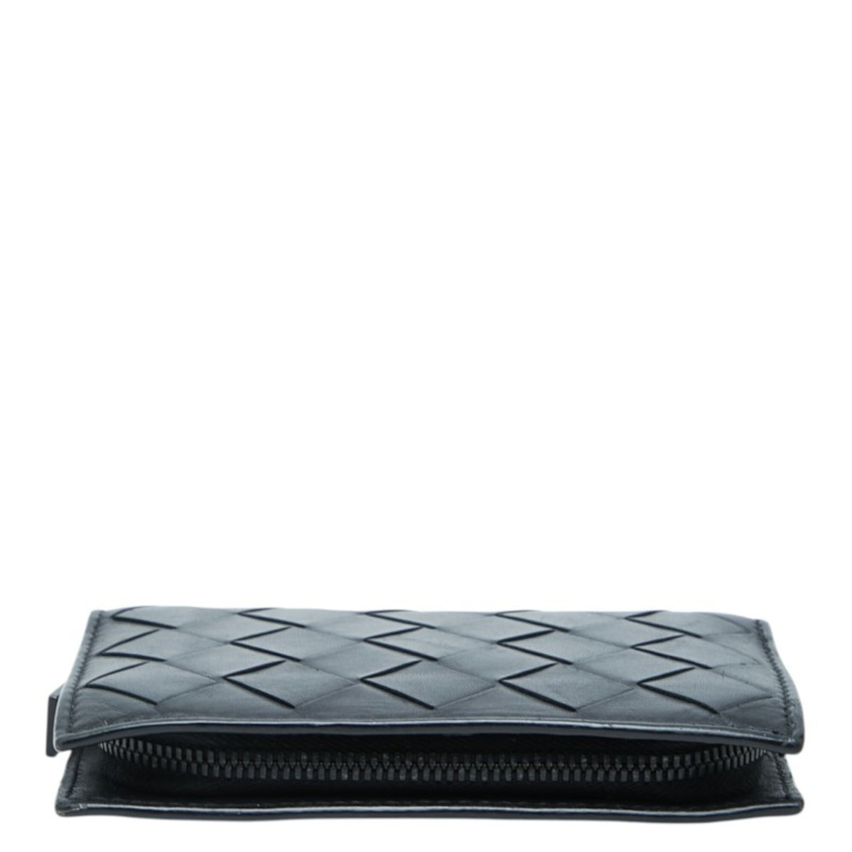 Bottega Veneta Black Leather Coin Purse/Coin Case (Pre-Owned)