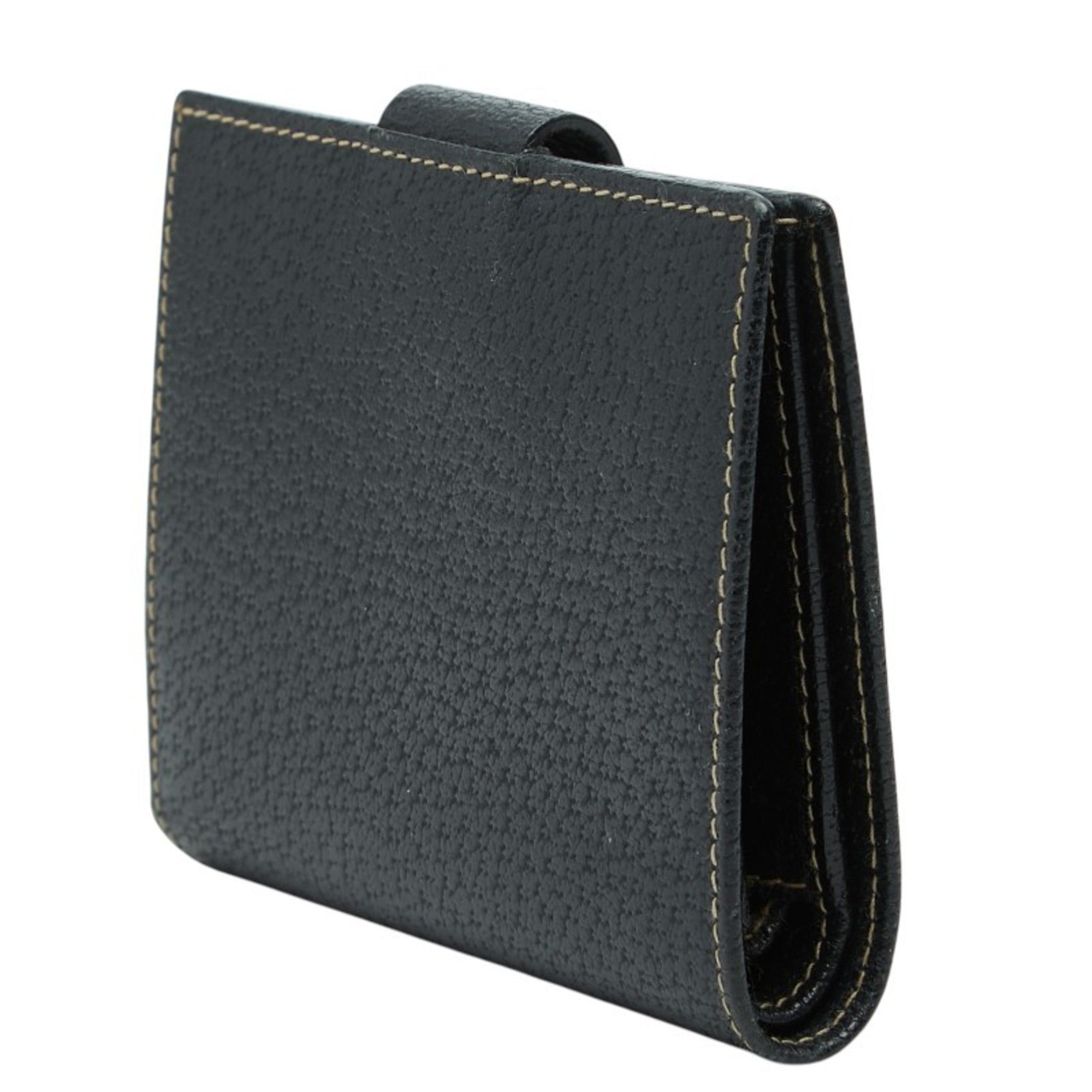 Salvatore Ferragamo Black Leather Wallet (Bi-Fold) (Pre-Owned)