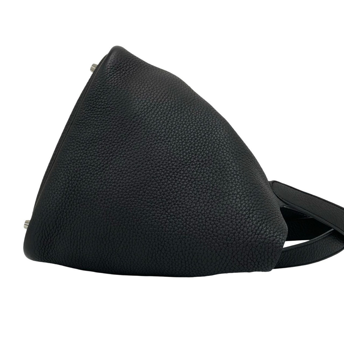 Hermes Black Taurillon Clemence Leather Handbag Tote Bag (Pre-Owned)