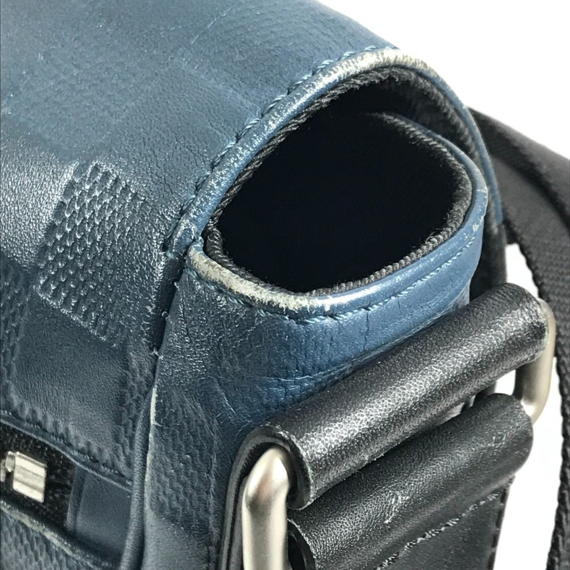 Louis Vuitton Black Blue Damier Infini Messenger Bag Shoulder Bag (Pre-Owned)