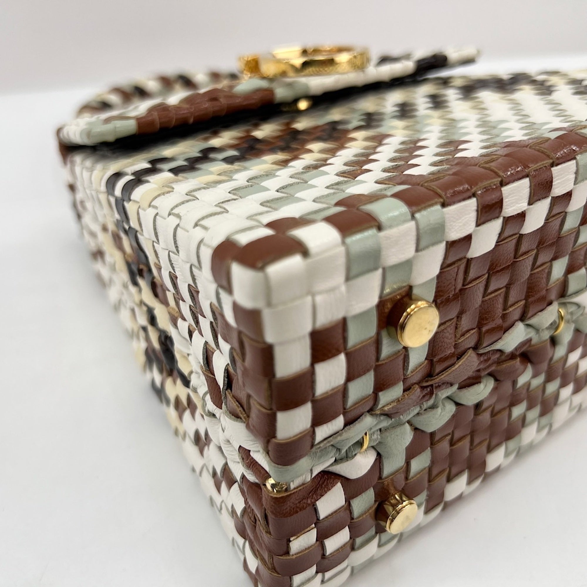 Salvatore Ferragamo Gancini Multi-Color Leather Handbag (Pre-Owned)