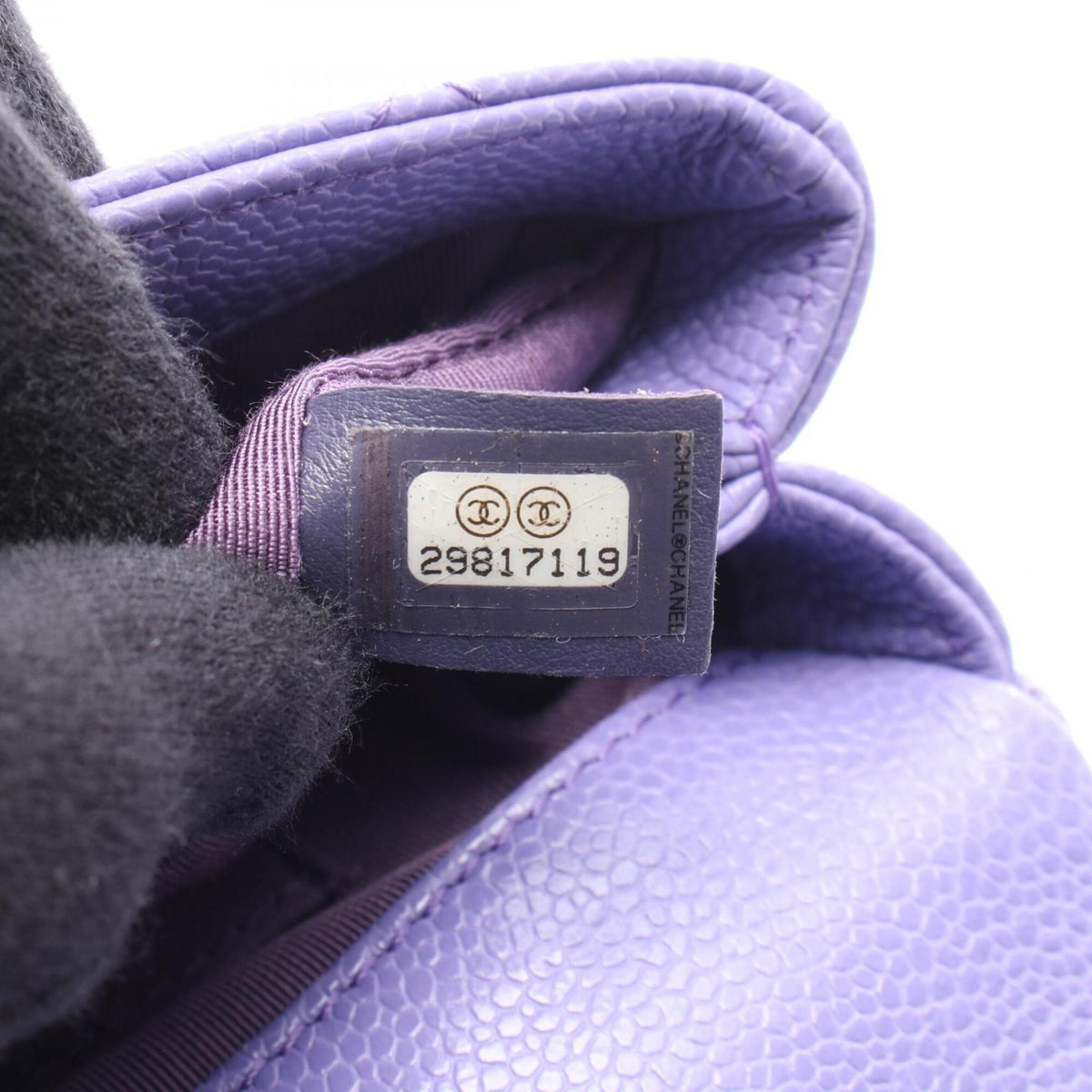 Chanel Purple Grained Calfskin Handbag Shoulder Bag (Pre-Owned)