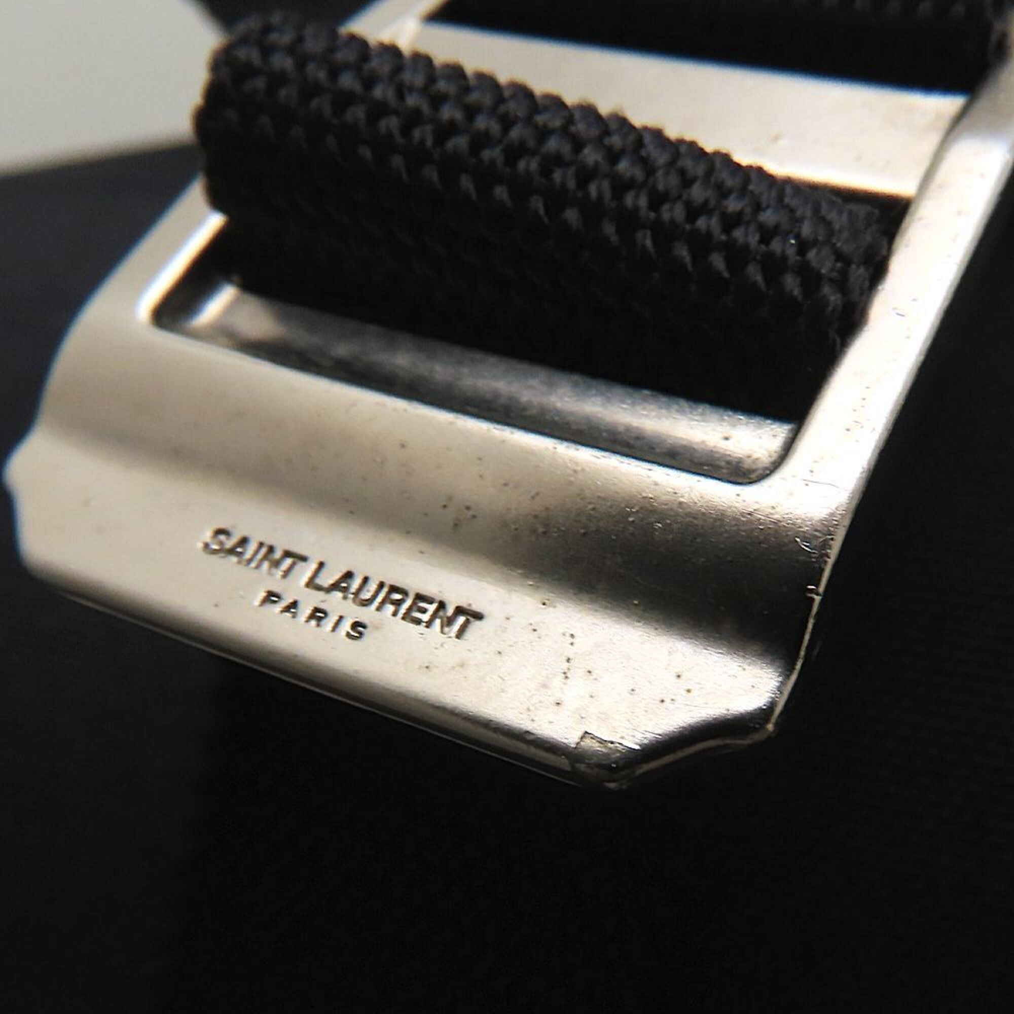 Yves Saint Laurent Black Canvas Leather Backpack (Pre-Owned)