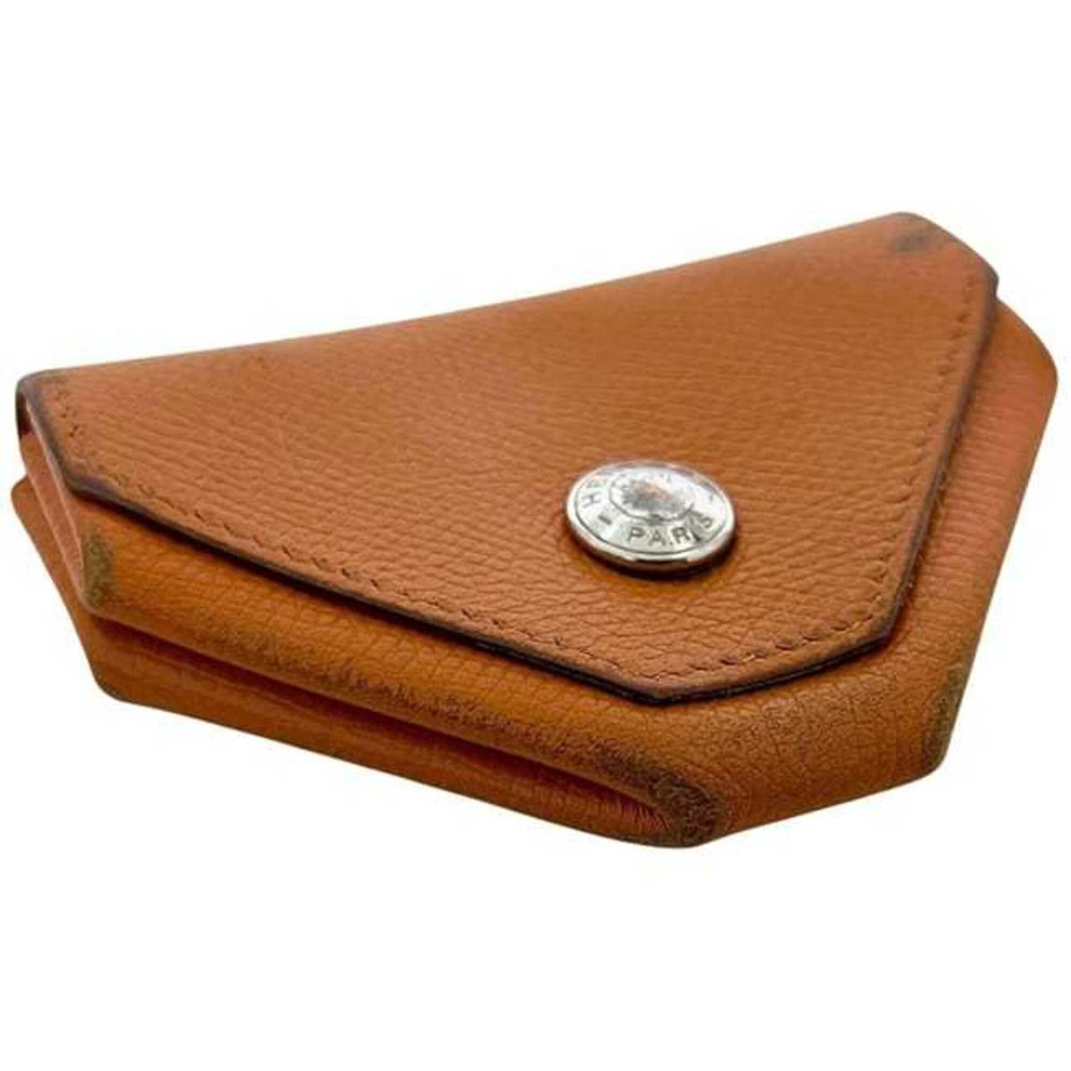 Hermes Orange Leather Epsom Leather Coin Purse/Coin Case (Pre-Owned)