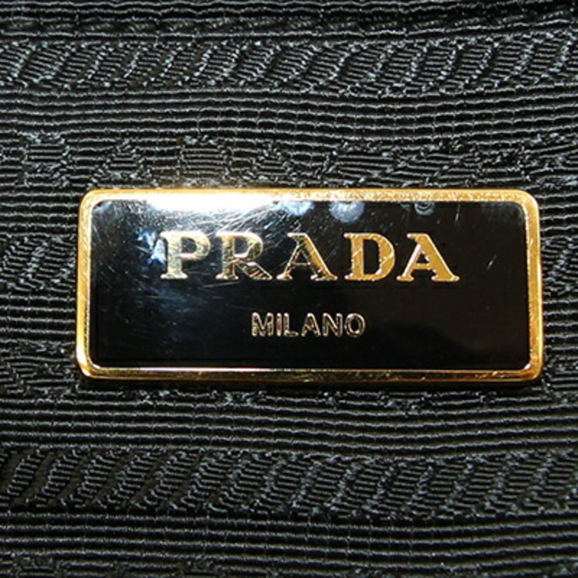 Prada Black Nero Nylon Leather Handbag (Pre-Owned)