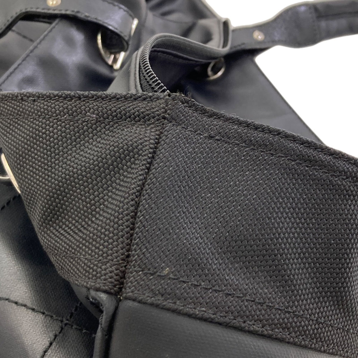 Chanel Black Coated Canvas Tote Bag (Pre-Owned)