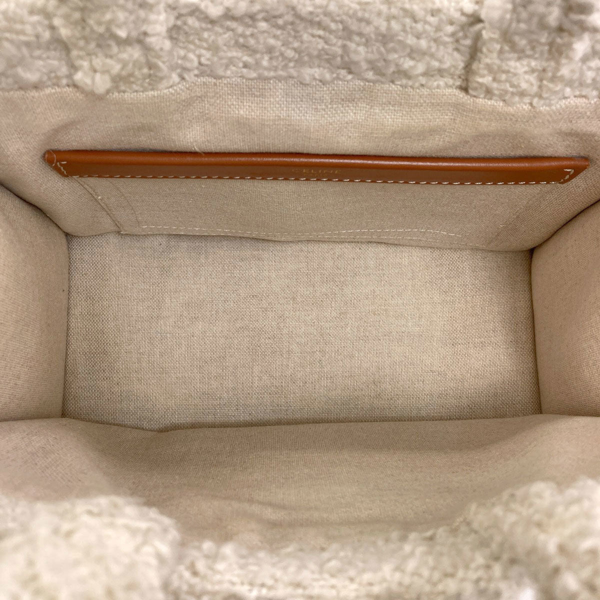 Celine Green White Canvas Handbag (Pre-Owned)
