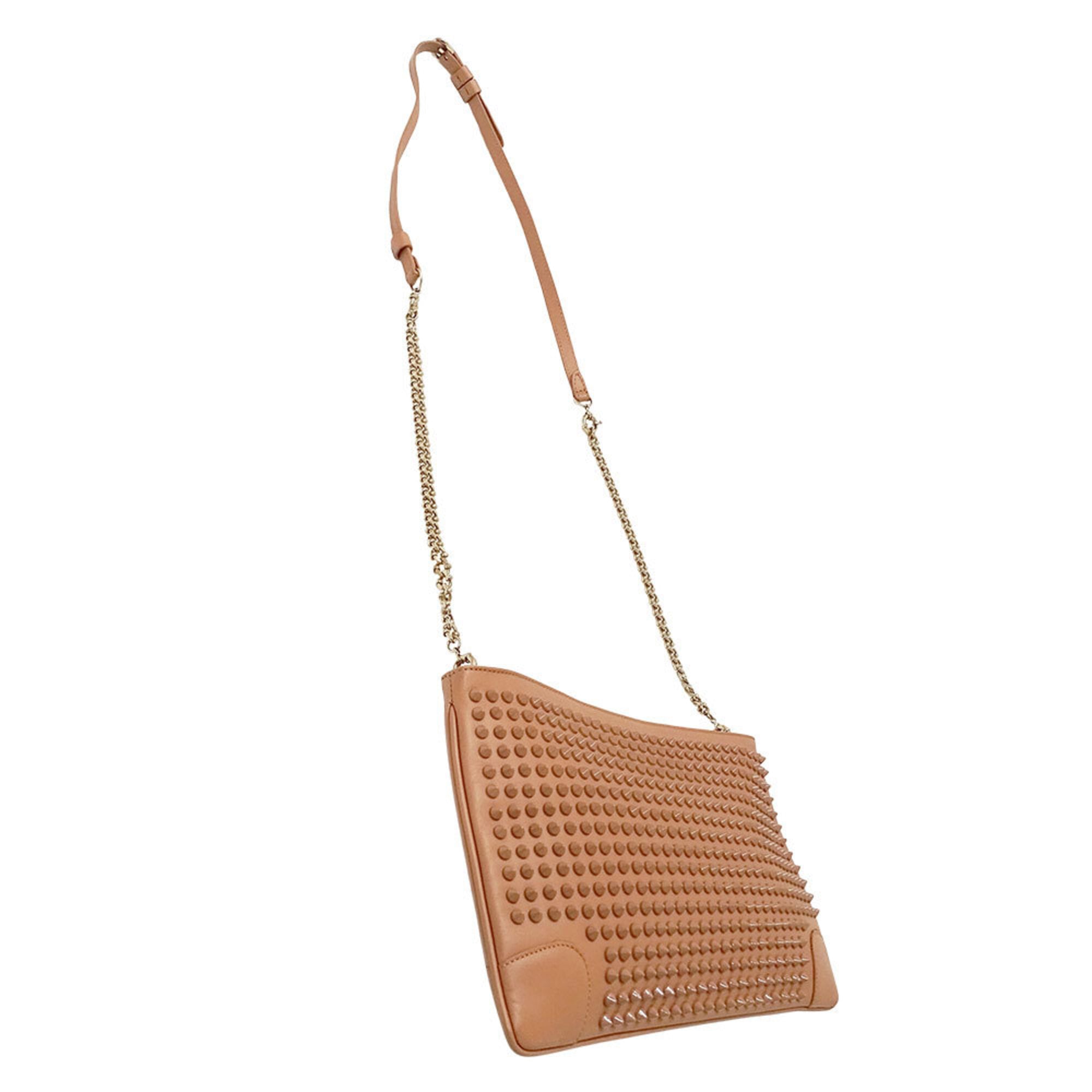 Christian Louboutin Salmon Pink Leather Handbag Shoulder Bag (Pre-Owned)
