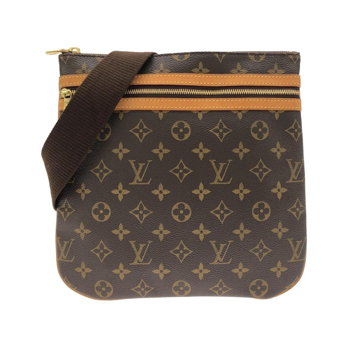 Louis Vuitton Marron Coated Canvas Pochette Shoulder Bag (Pre-Owned)
