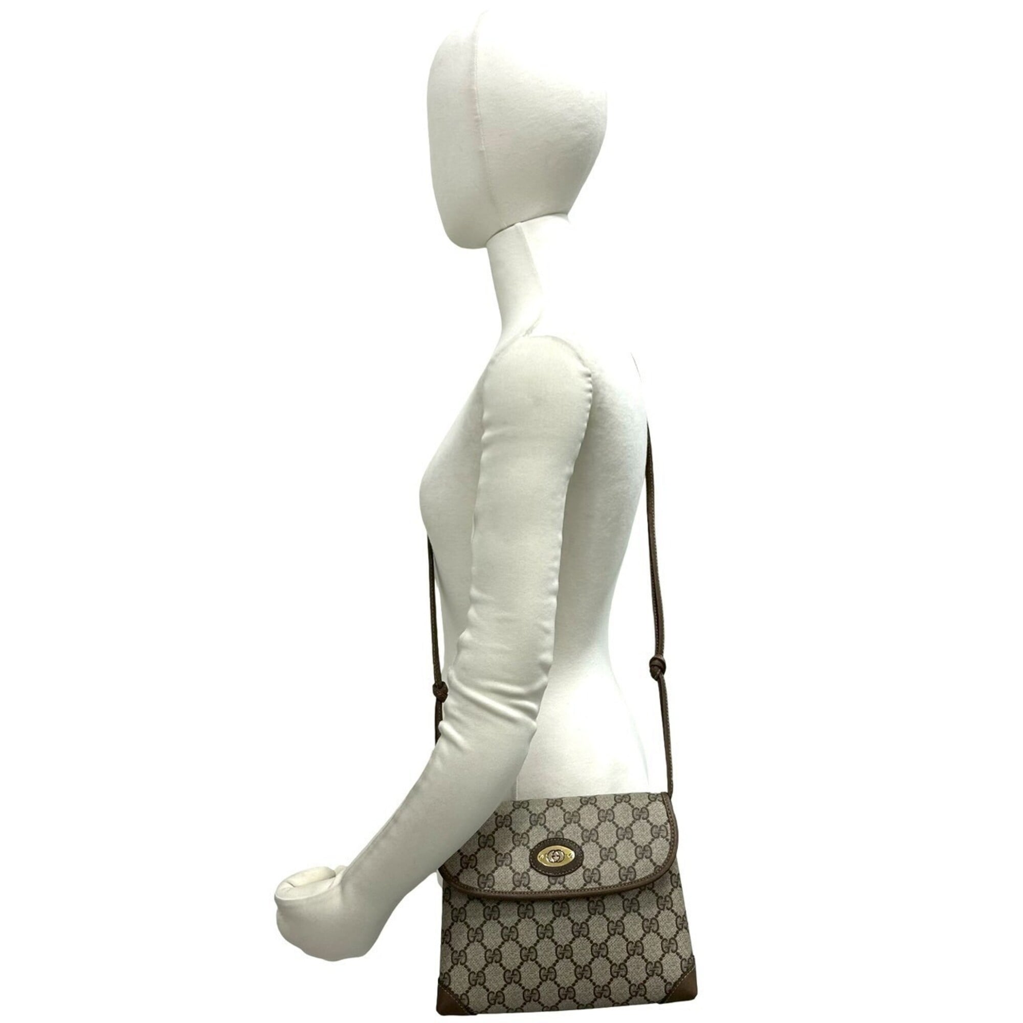Gucci Brown Pvc Leather Shoulder Bag (Pre-Owned)