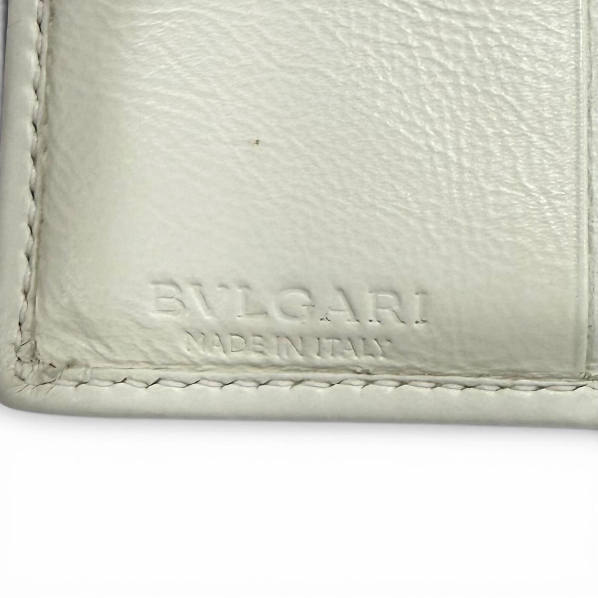 Bvlgari White Leather Wallet (Bi-Fold) (Pre-Owned)