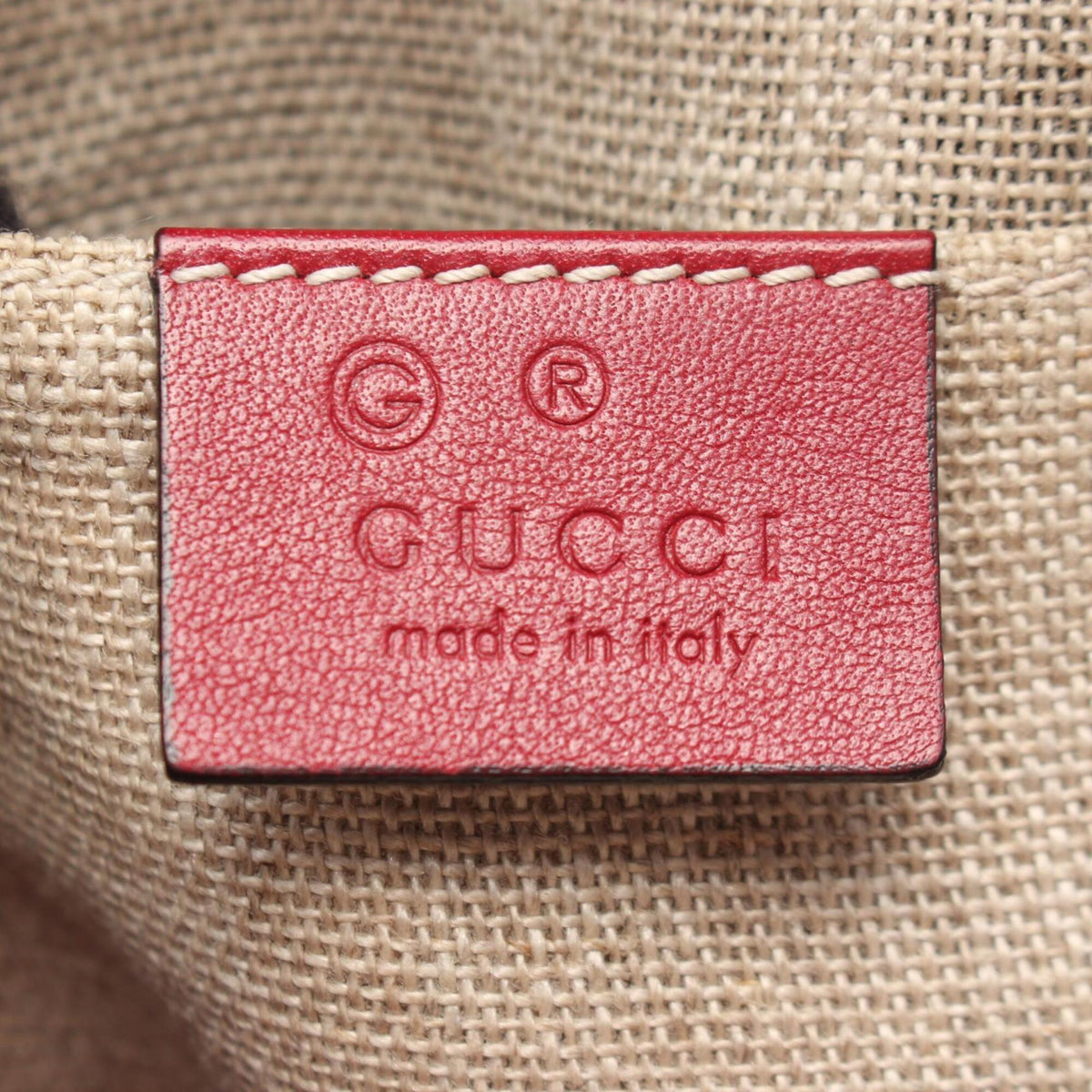Gucci Red Color Leather Handbag Shoulder Bag (Pre-Owned)