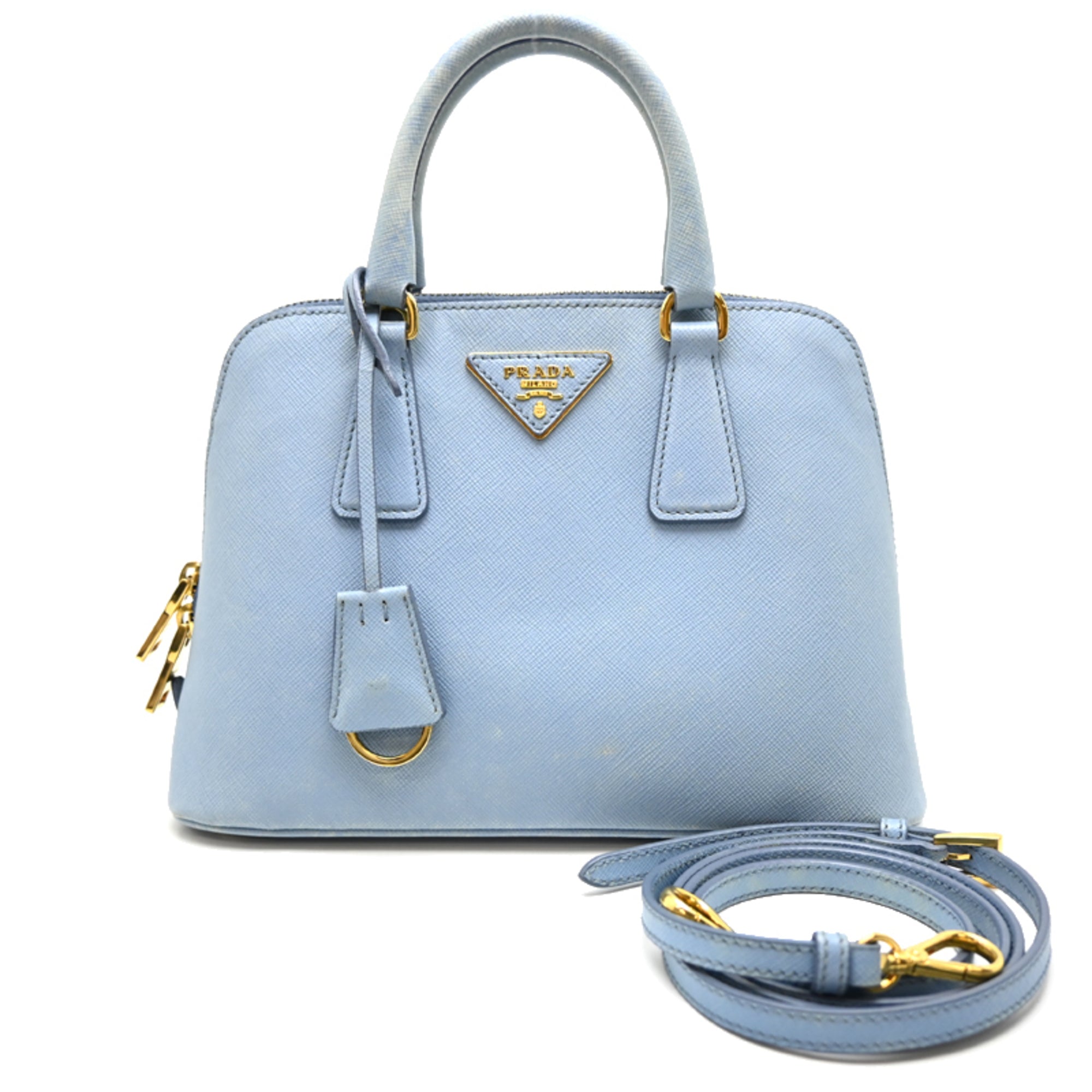 Prada Light Blue Leather Handbag (Pre-Owned)