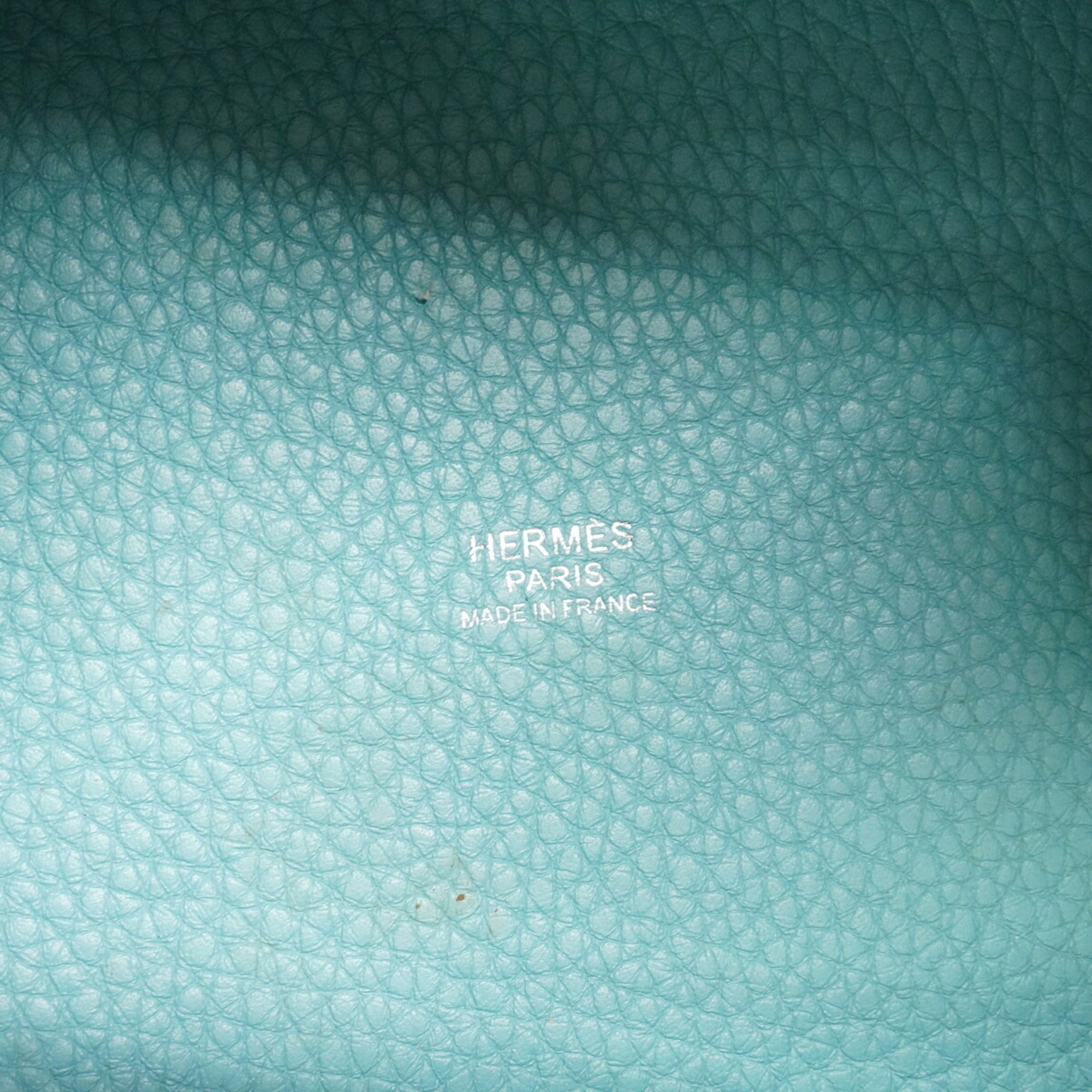 Hermes Blue Atoll Taurillon Clemence Leather Handbag (Pre-Owned)