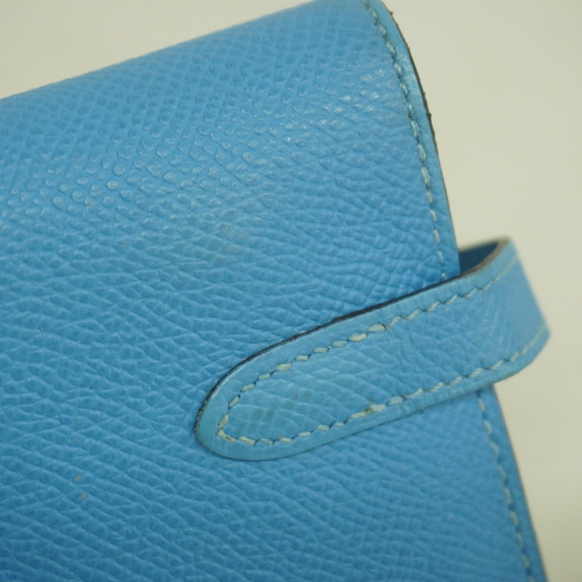 Hermes Azur Epsom Leather Long Wallet (Bi-Fold) (Pre-Owned)