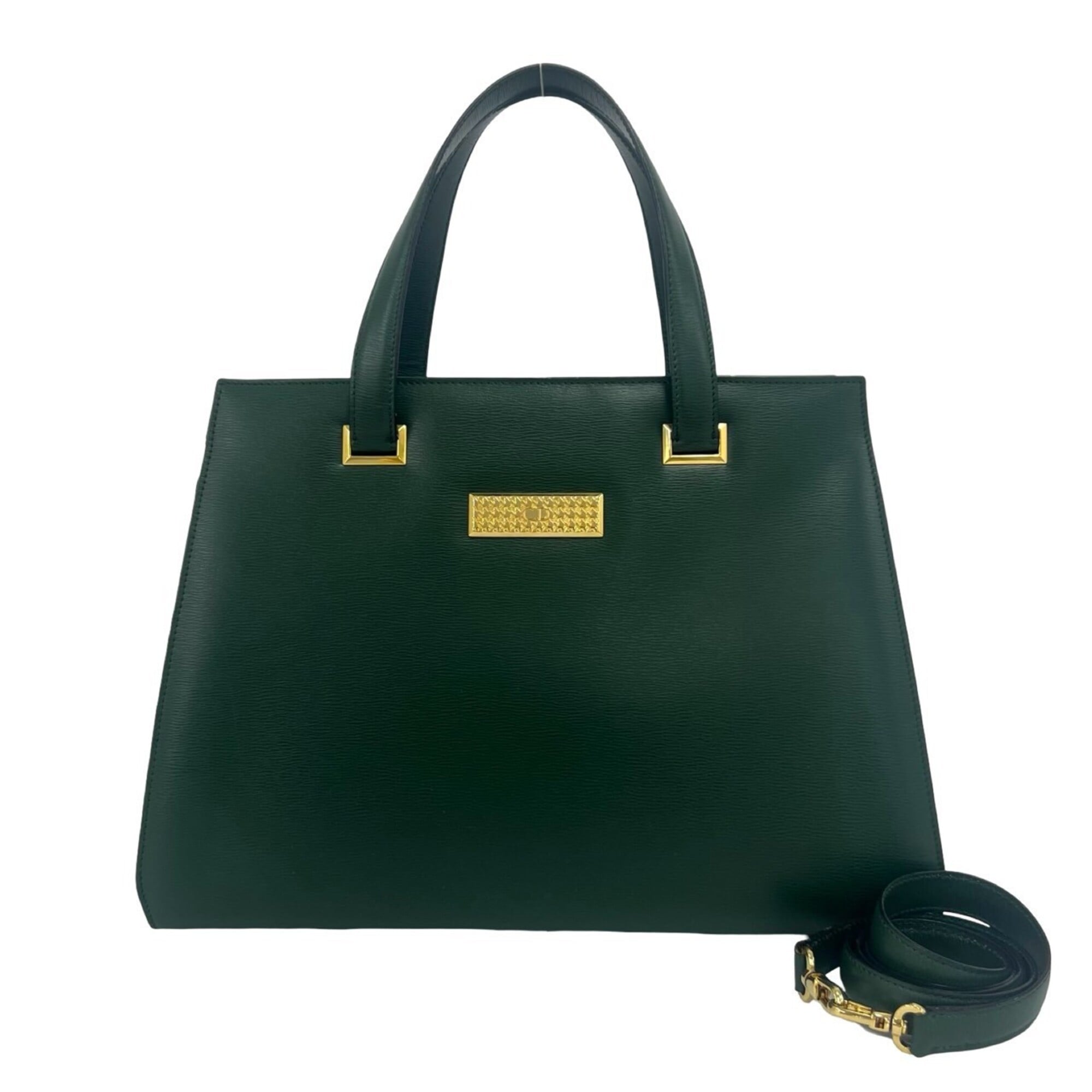 Christian Dior Green Leather Handbag Shoulder Bag (Pre-Owned)