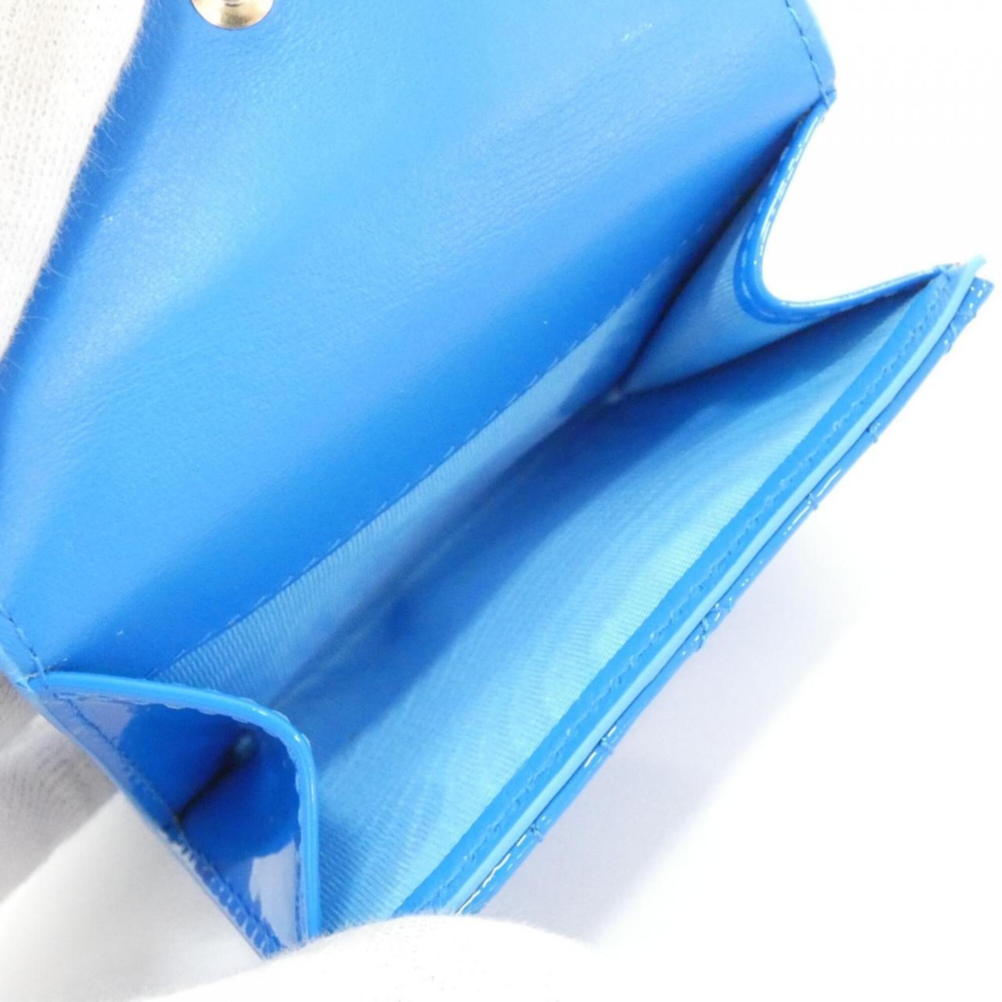 Christian Dior Blue Leather Chain/Shoulder Wallet (Pre-Owned)