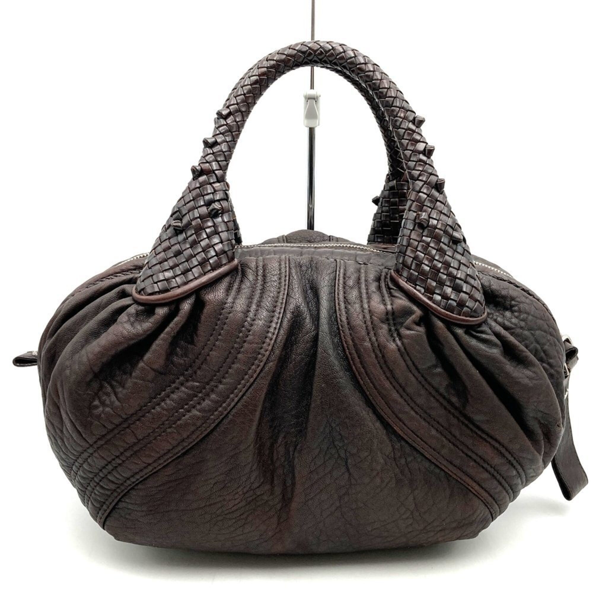 Fendi Spy Brown Leather Handbag (Pre-Owned)