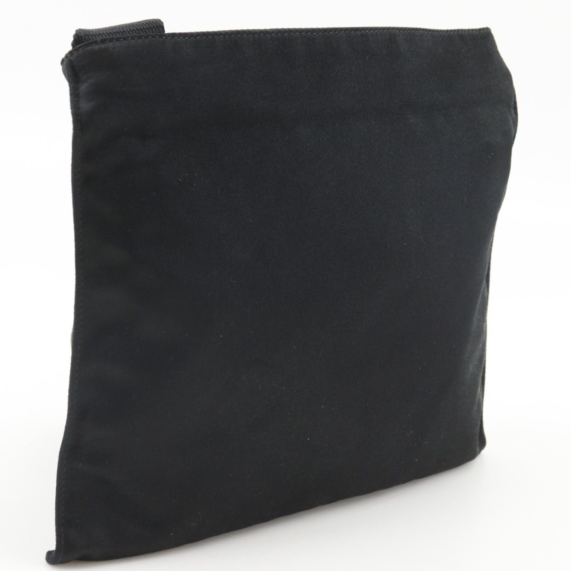Prada Black Nero Satin Pochette Shoulder Bag (Pre-Owned)