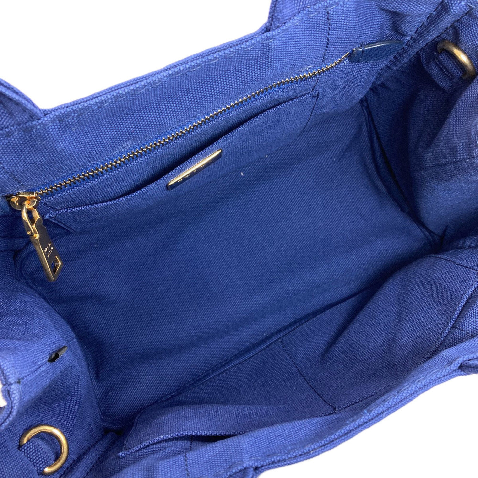 Prada Blue Canvas Handbag (Pre-Owned)