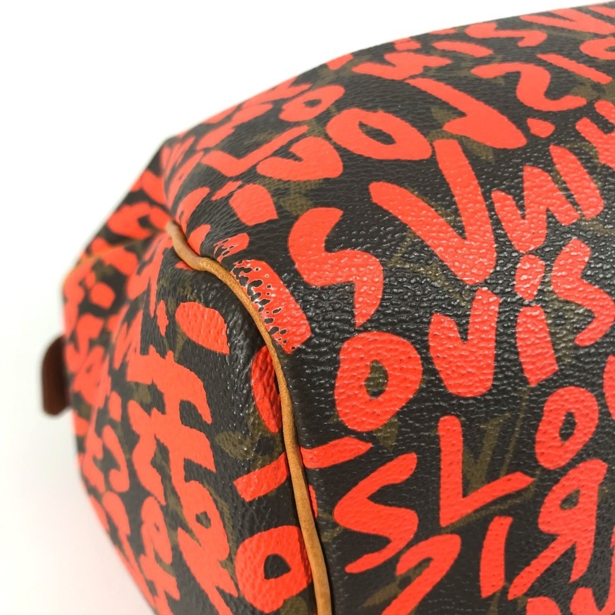 Louis Vuitton Monogram Graffiti Lv Orange Orange Monogram Graffiti Boston Bag Handbag (Pre-Owned)