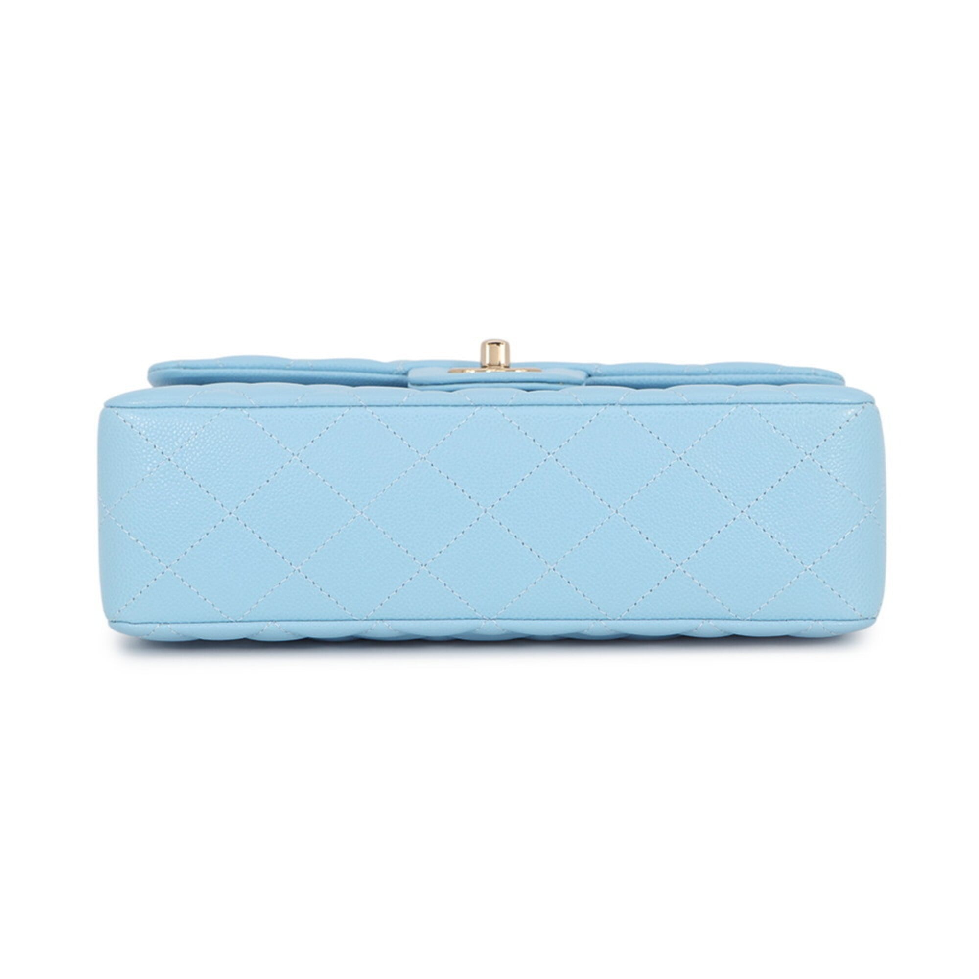 Chanel Sky Blue Grained Calfskin Handbag Shoulder Bag (Pre-Owned)