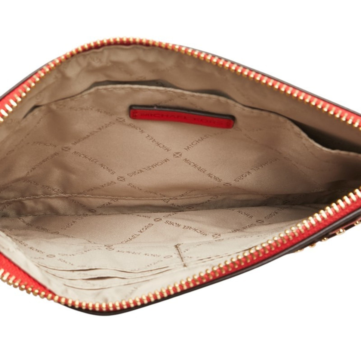 Michael Kors Red Color Leather Clutch Bag (Pre-Owned)