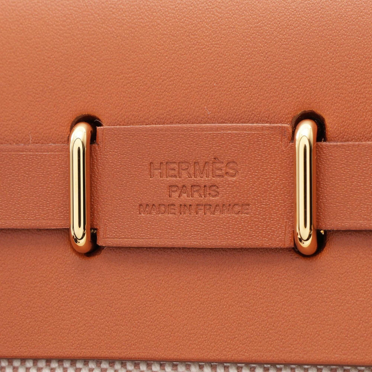 Hermes Brown Ecru Ivory Toile H Handbag Shoulder Bag (Pre-Owned)