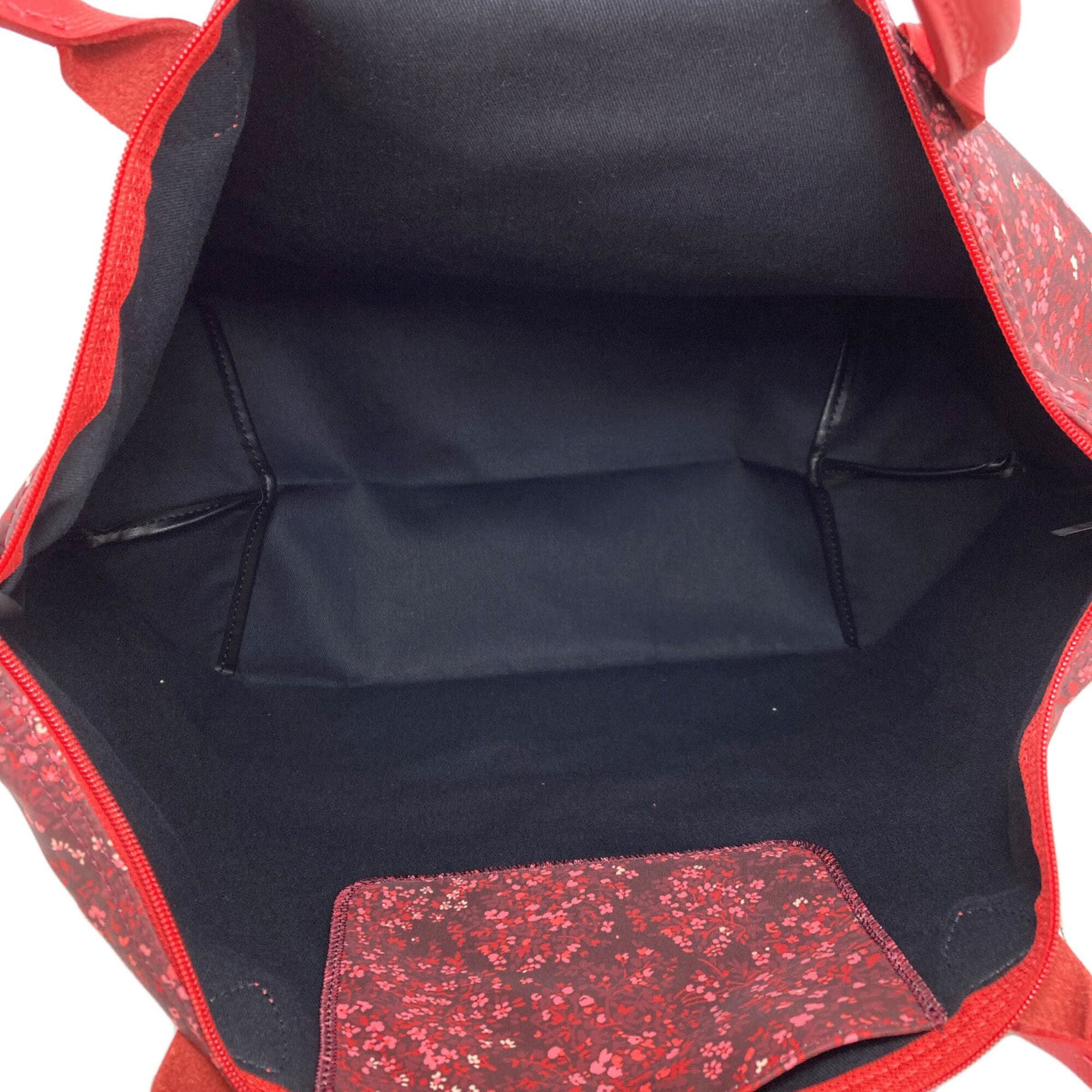 Longchamp Le Pliage Red Color Nylon Tote Bag (Pre-Owned)