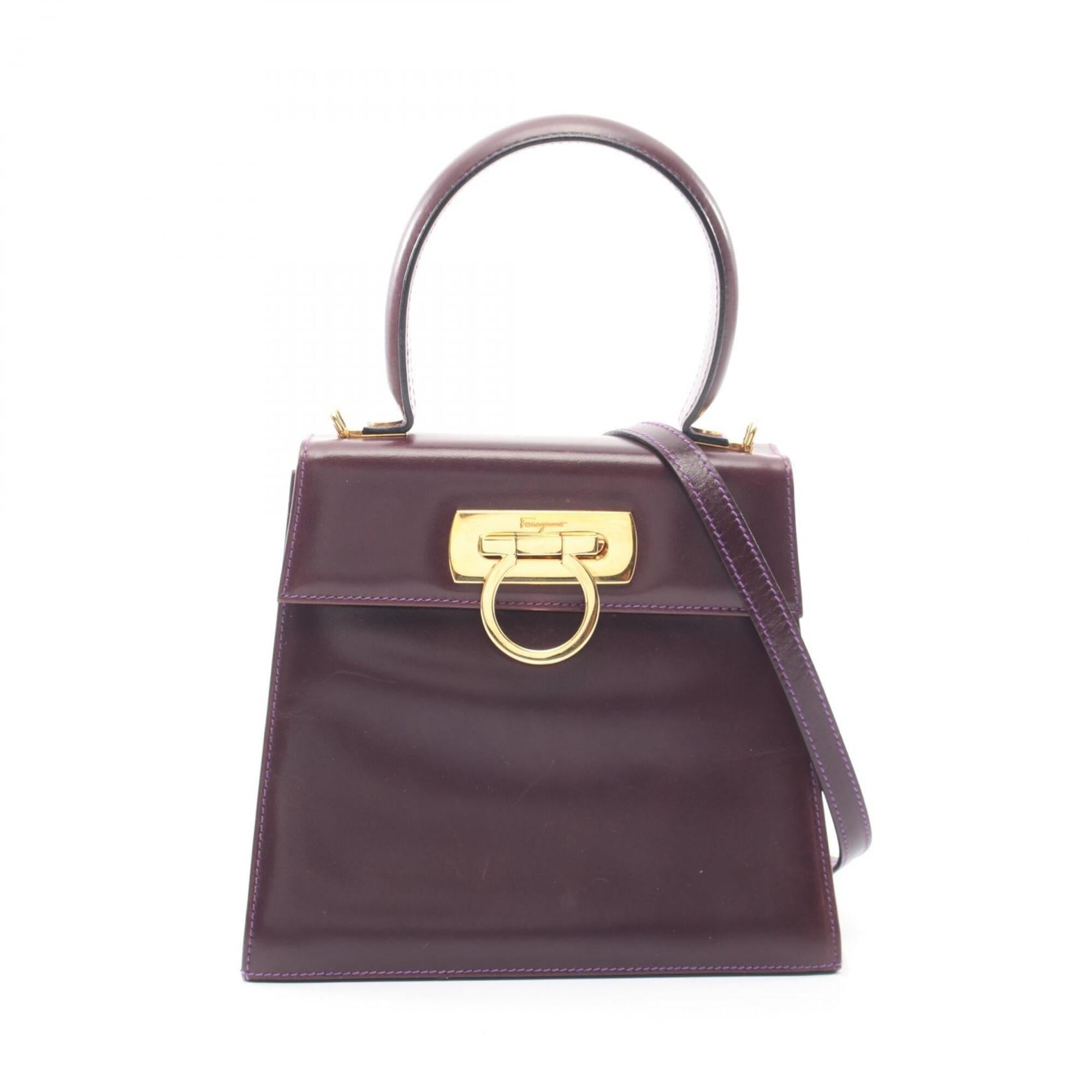 Salvatore Ferragamo Purple Leather Handbag (Pre-Owned)